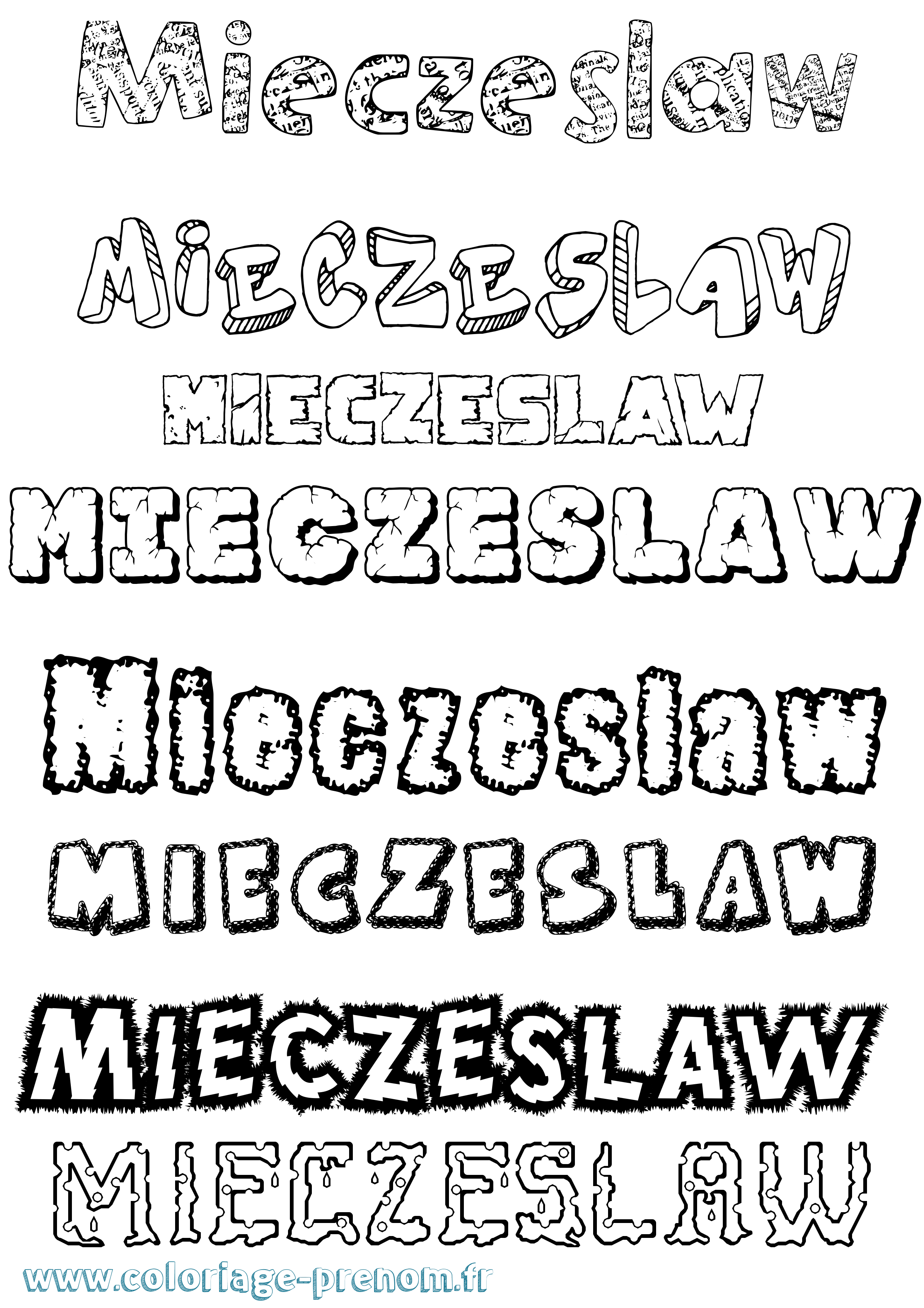Coloriage Mieczeslaw Destructuré Coloriage prénom Mieczeslaw Destructuré