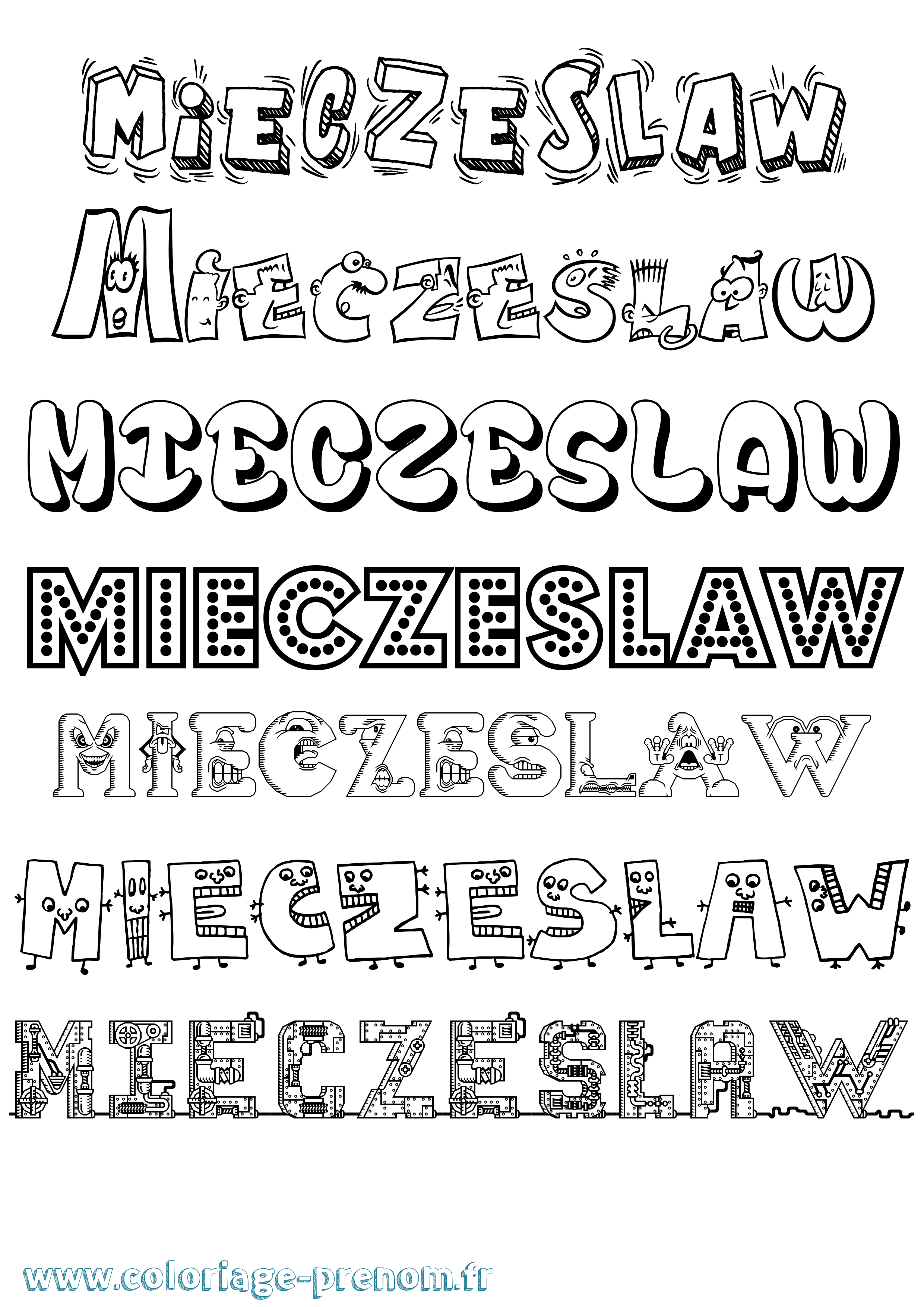 Coloriage Mieczeslaw Fun Coloriage prénom Mieczeslaw Fun