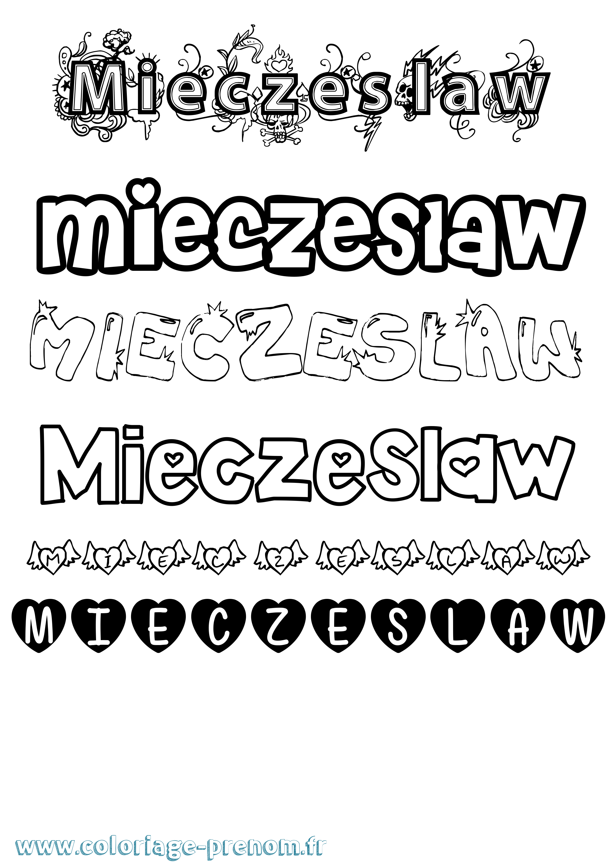 Coloriage Mieczeslaw Girly Coloriage prénom Mieczeslaw Girly