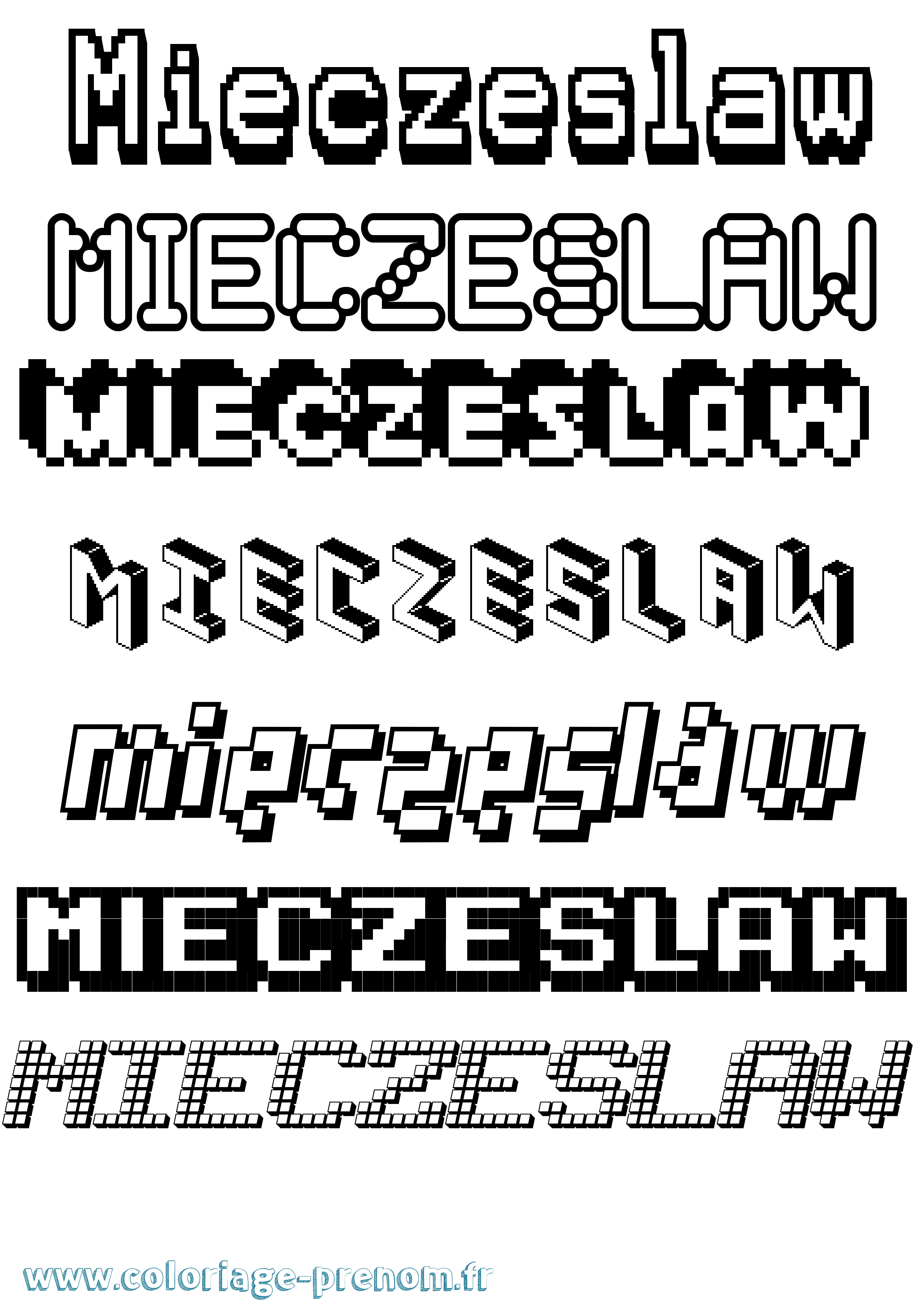 Coloriage Mieczeslaw Pixel Coloriage prénom Mieczeslaw Pixel