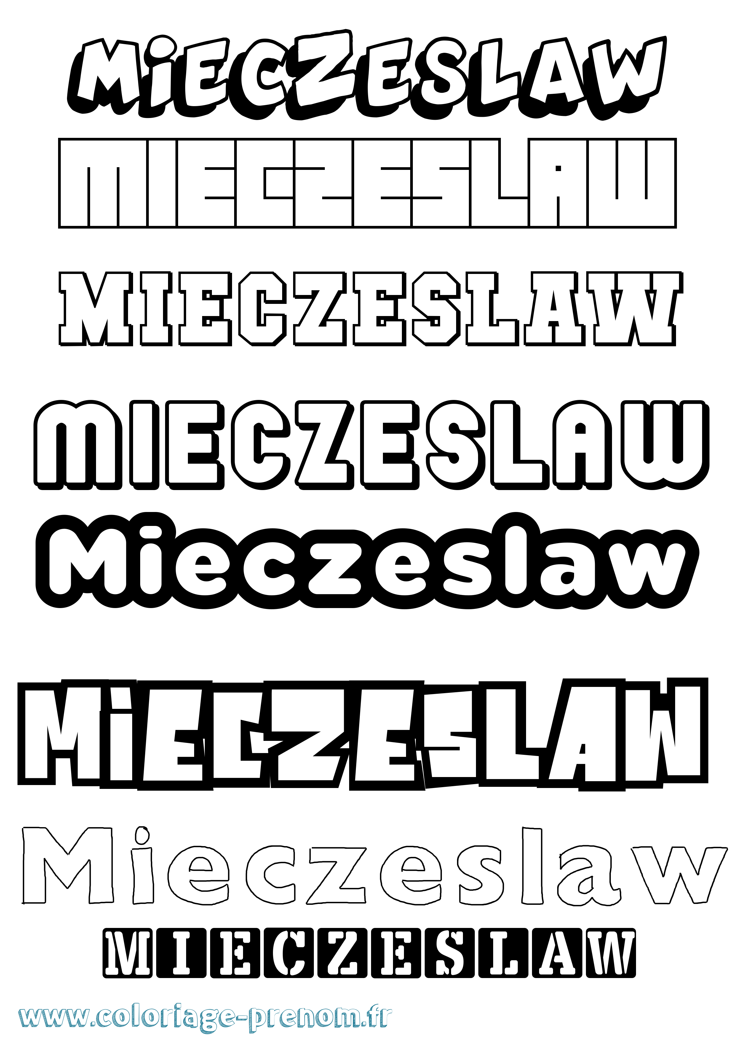 Coloriage Mieczeslaw Simple Coloriage prénom Mieczeslaw Simple