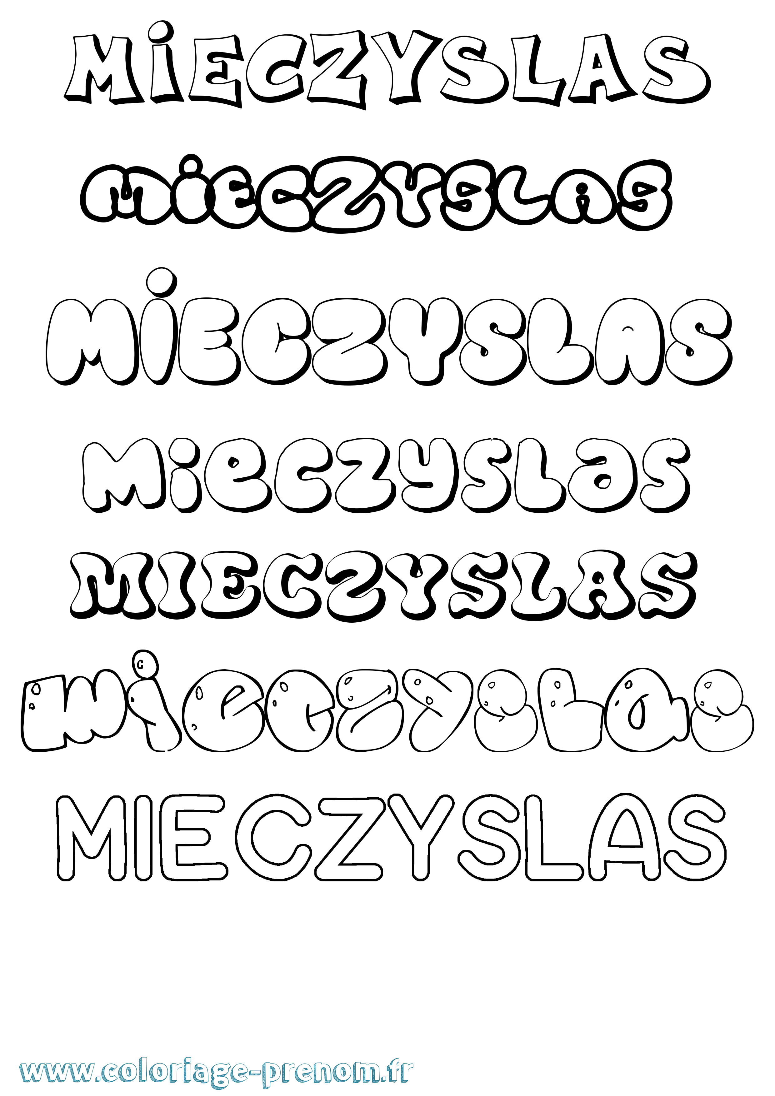 Coloriage Mieczyslas Bubble Coloriage prénom Mieczyslas Bubble