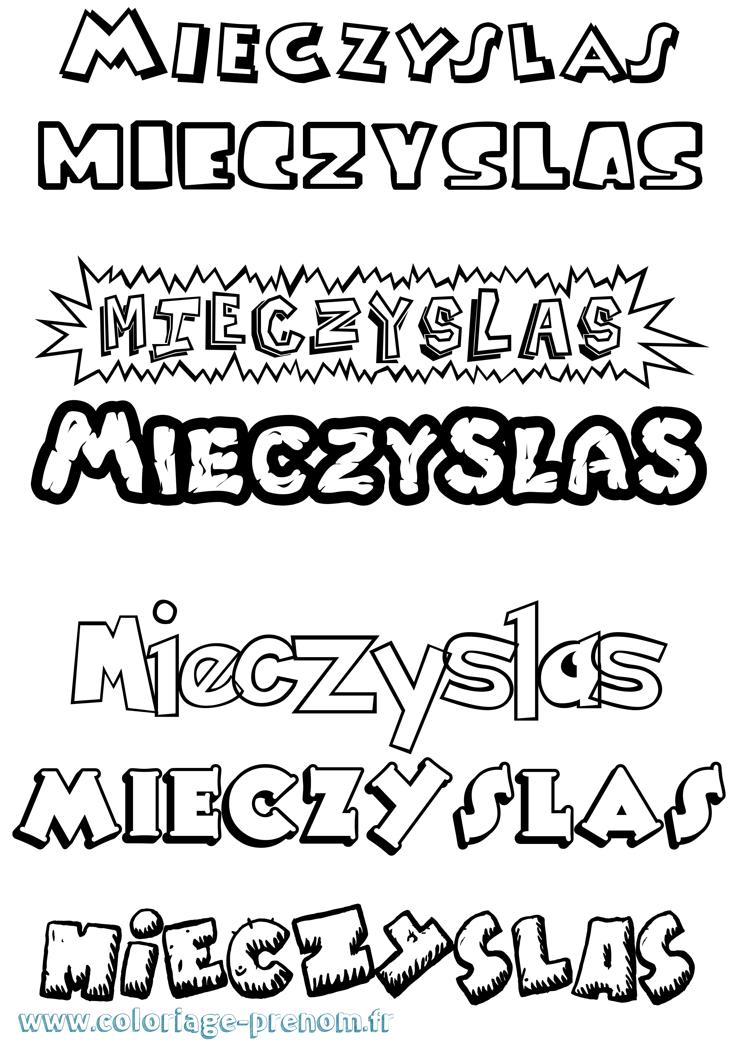 Coloriage Mieczyslas Dessin Animé Coloriage prénom Mieczyslas Dessin Animé