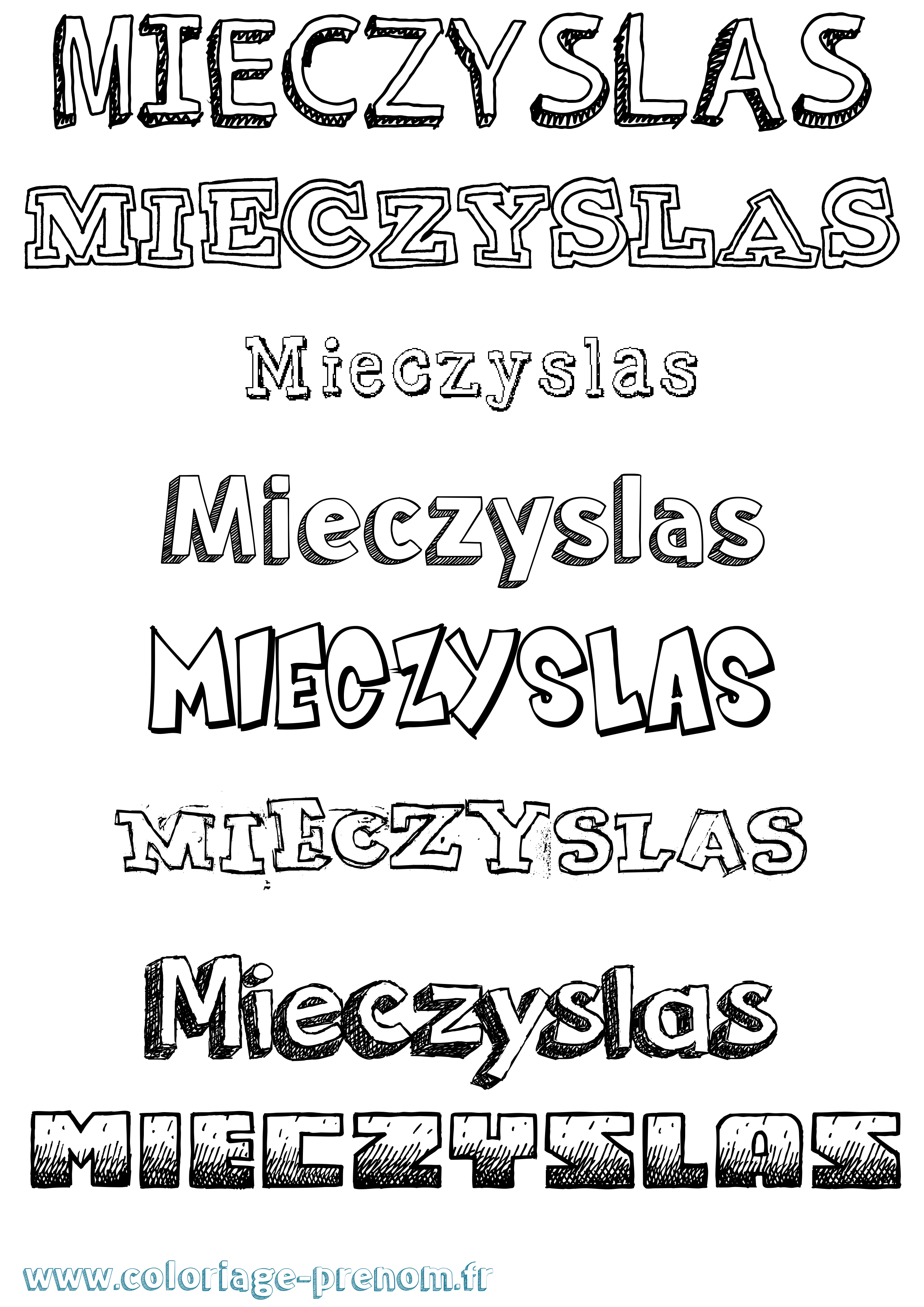 Coloriage Mieczyslas Dessiné Coloriage prénom Mieczyslas Dessiné