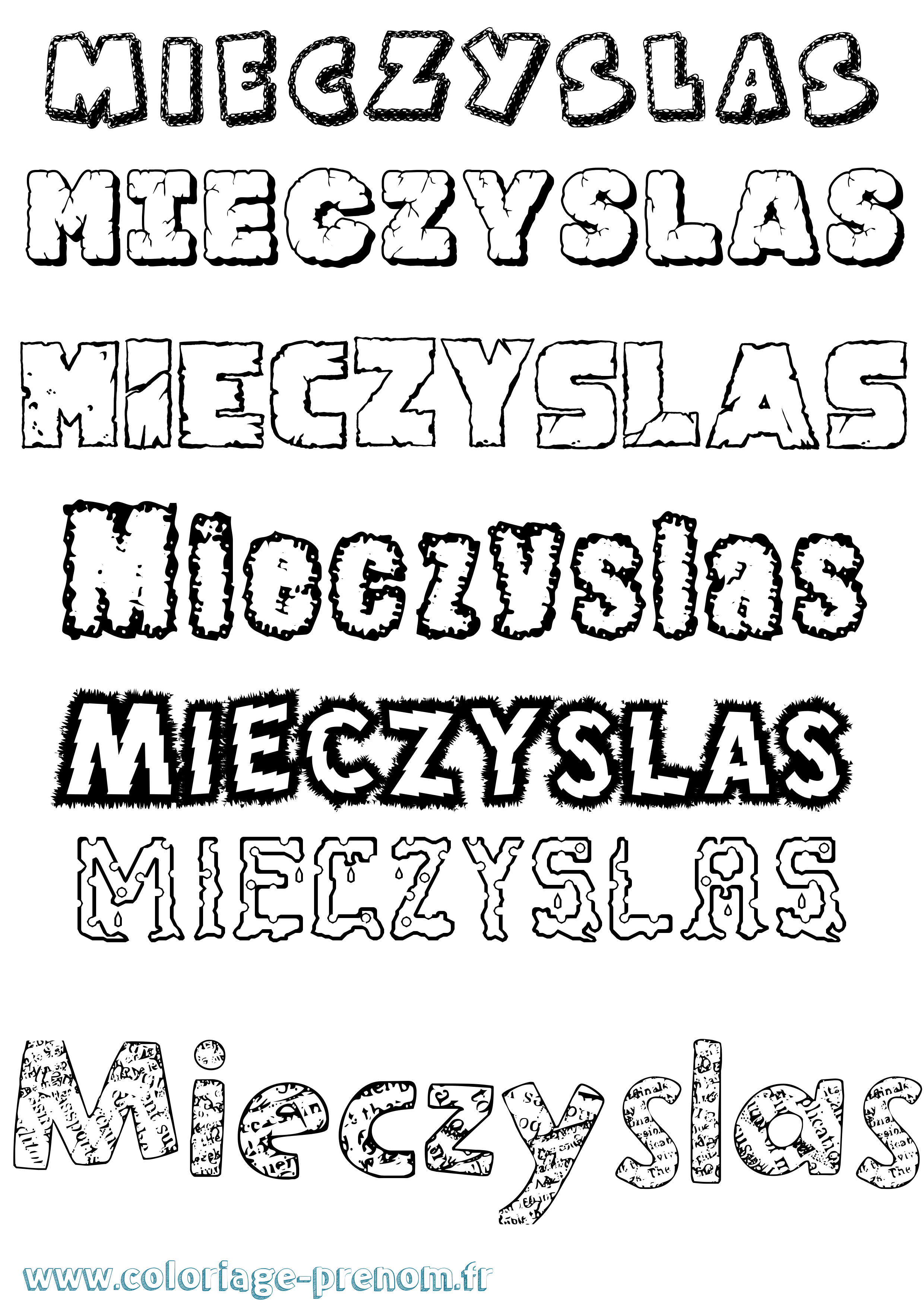 Coloriage Mieczyslas Destructuré Coloriage prénom Mieczyslas Destructuré