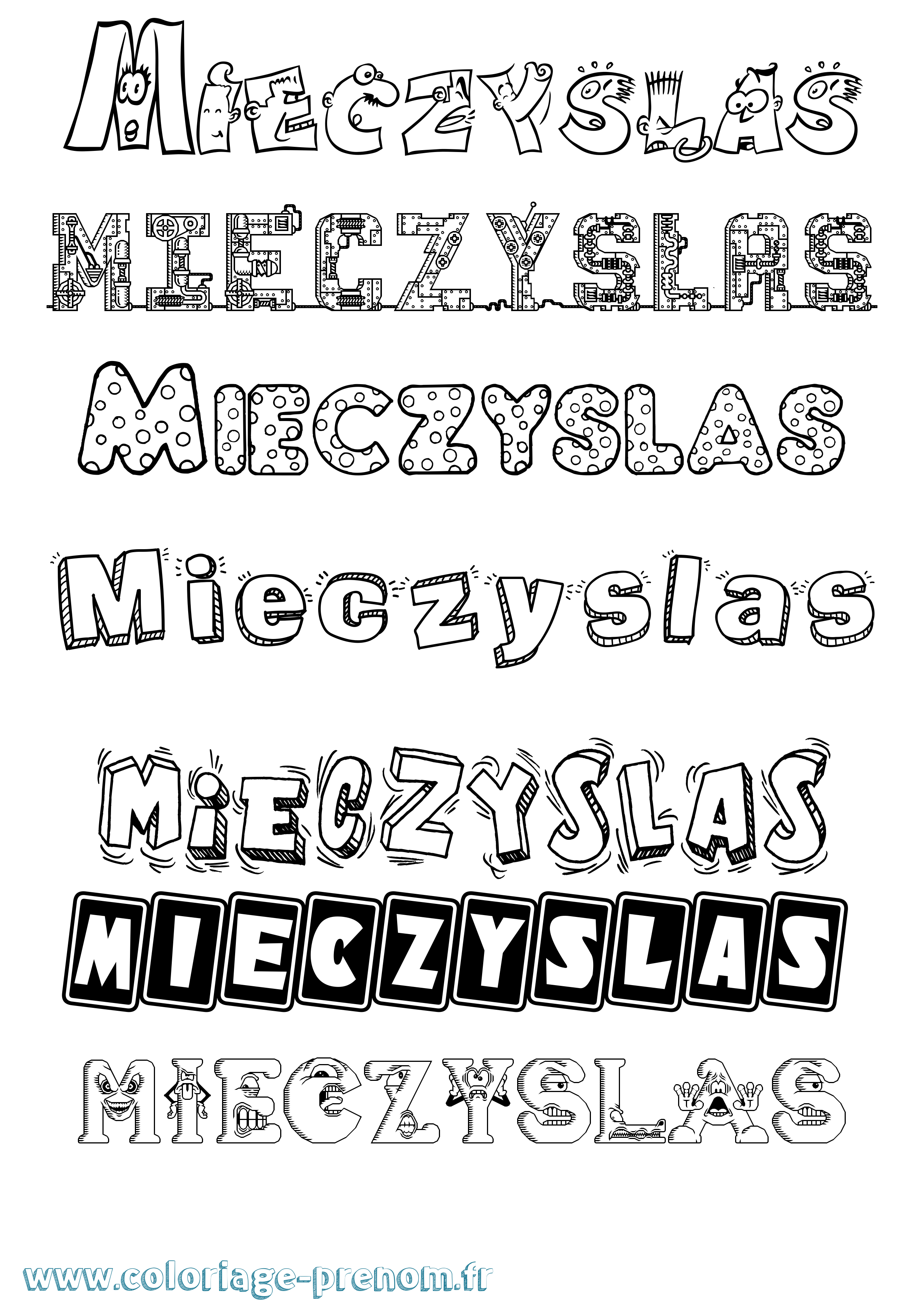 Coloriage Mieczyslas Fun Coloriage prénom Mieczyslas Fun