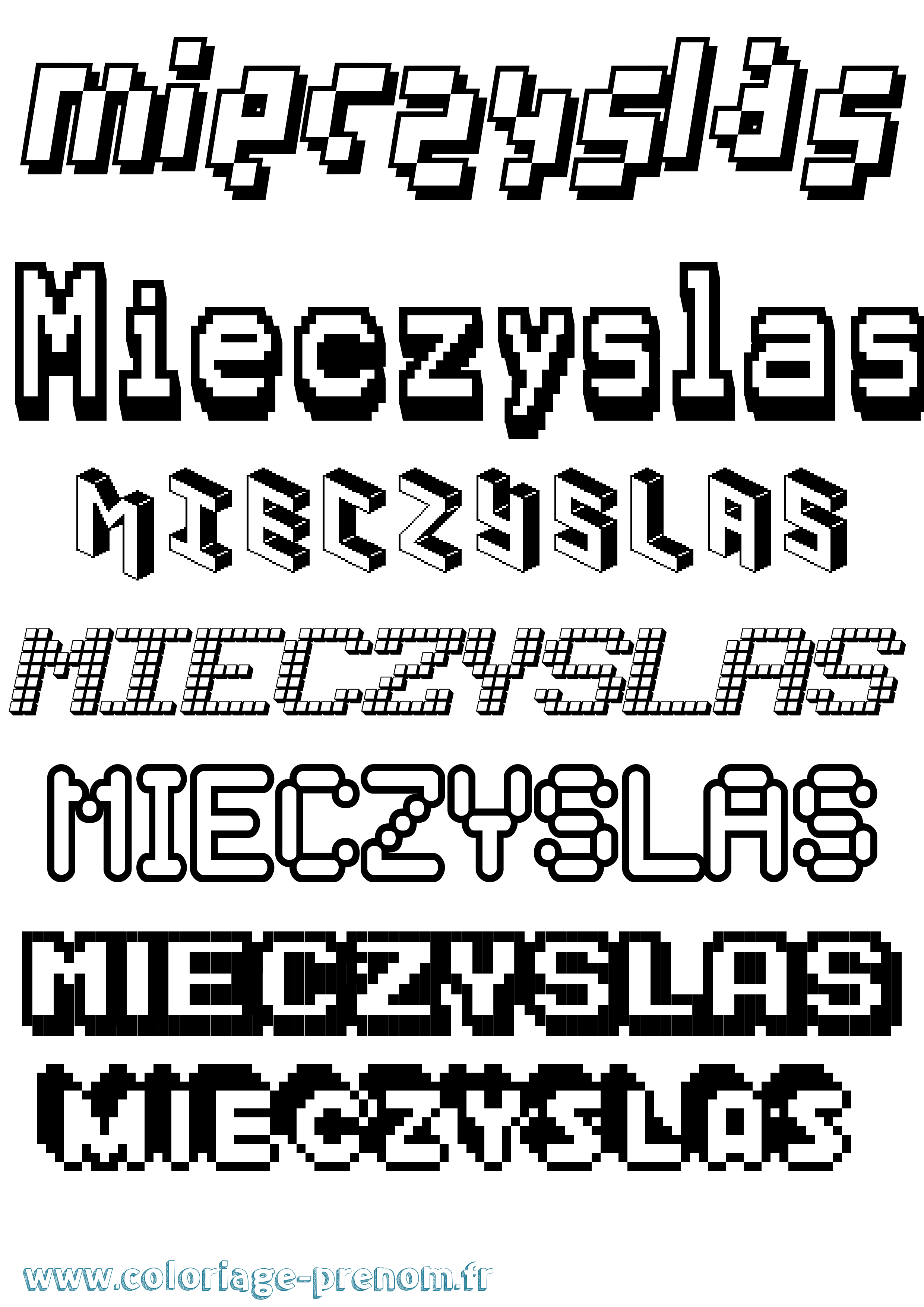 Coloriage Mieczyslas Pixel Coloriage prénom Mieczyslas Pixel