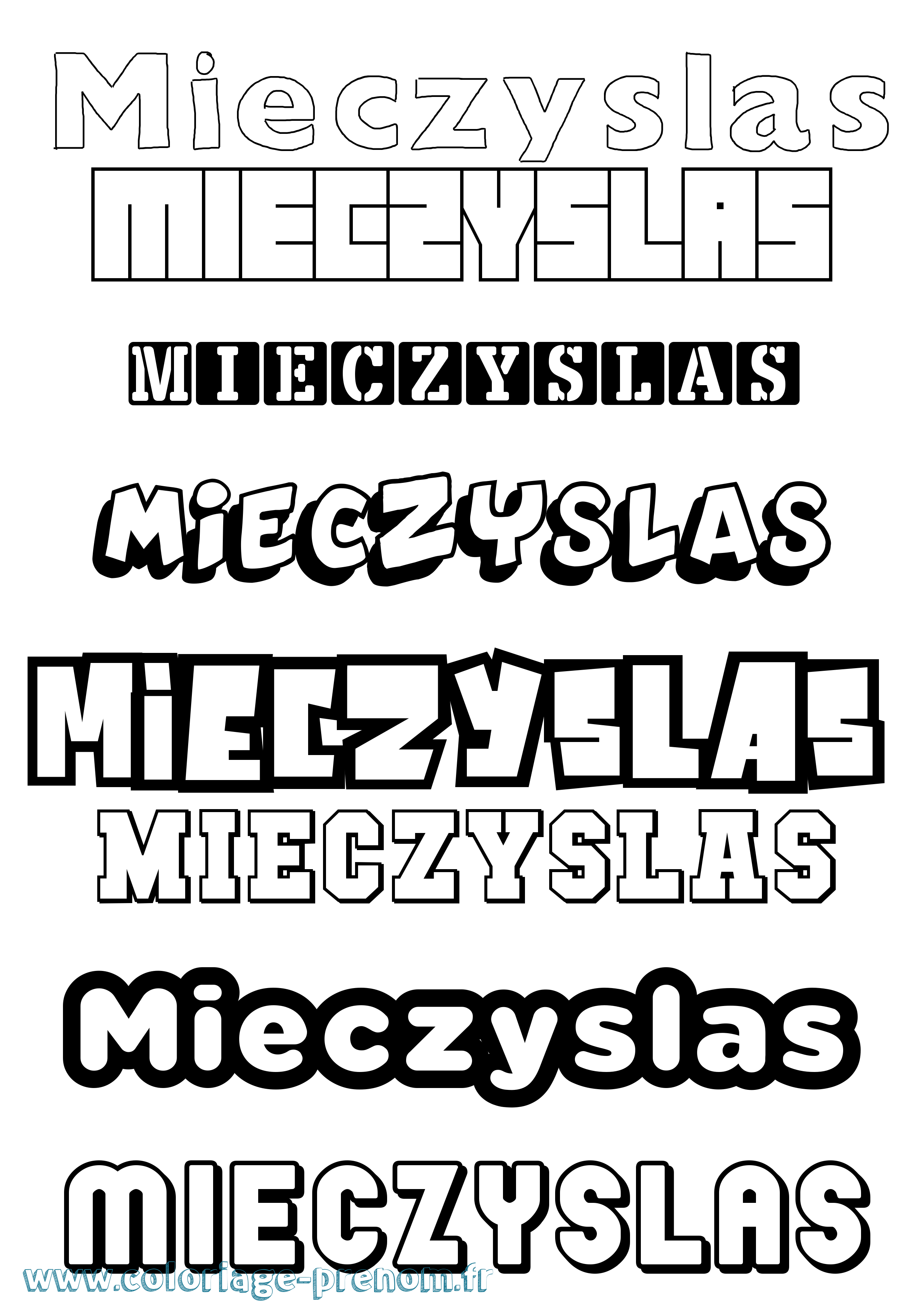 Coloriage Mieczyslas Simple Coloriage prénom Mieczyslas Simple