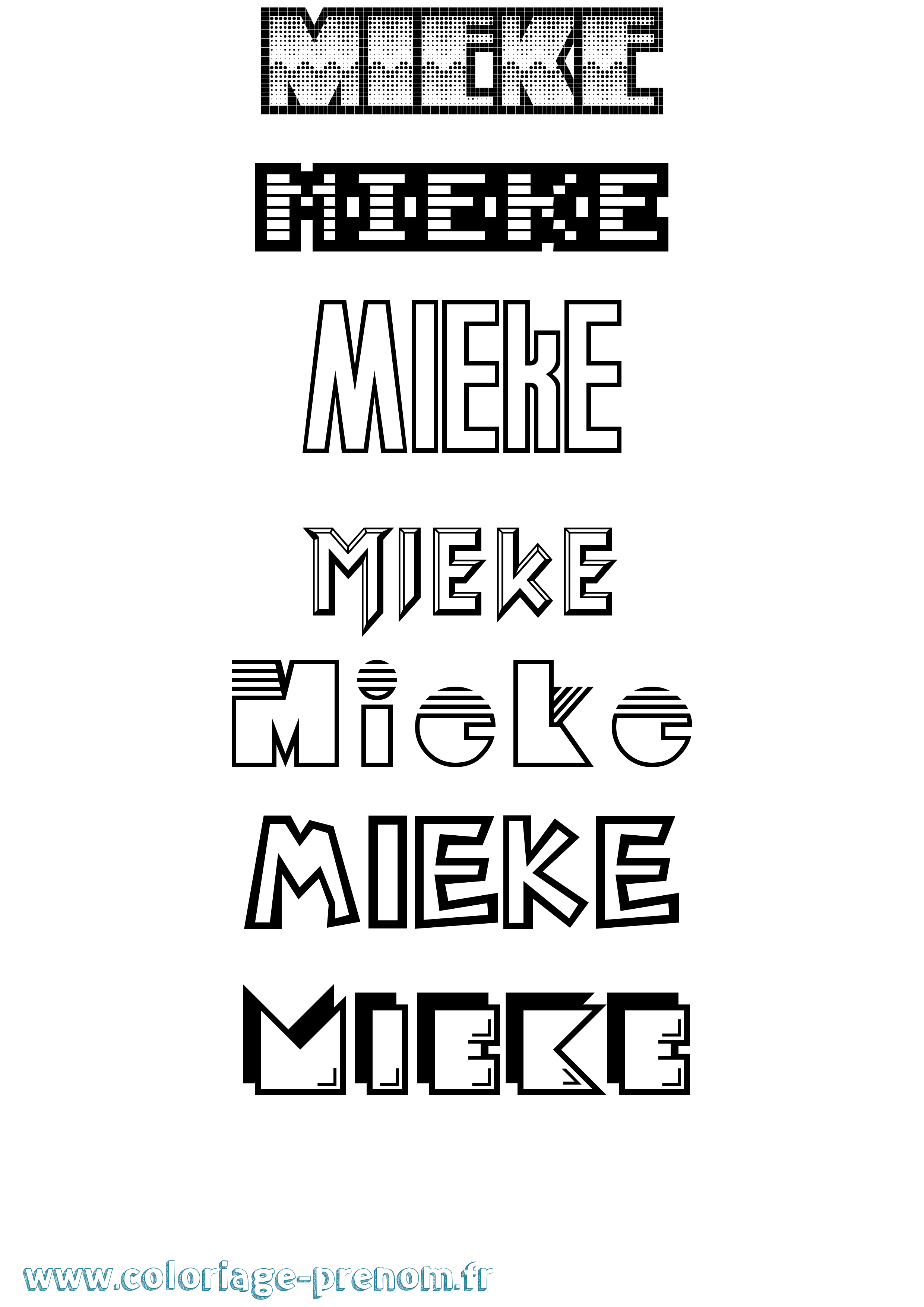 Coloriage Mieke Jeux Vidéos Coloriage prénom Mieke Jeux Vidéos
