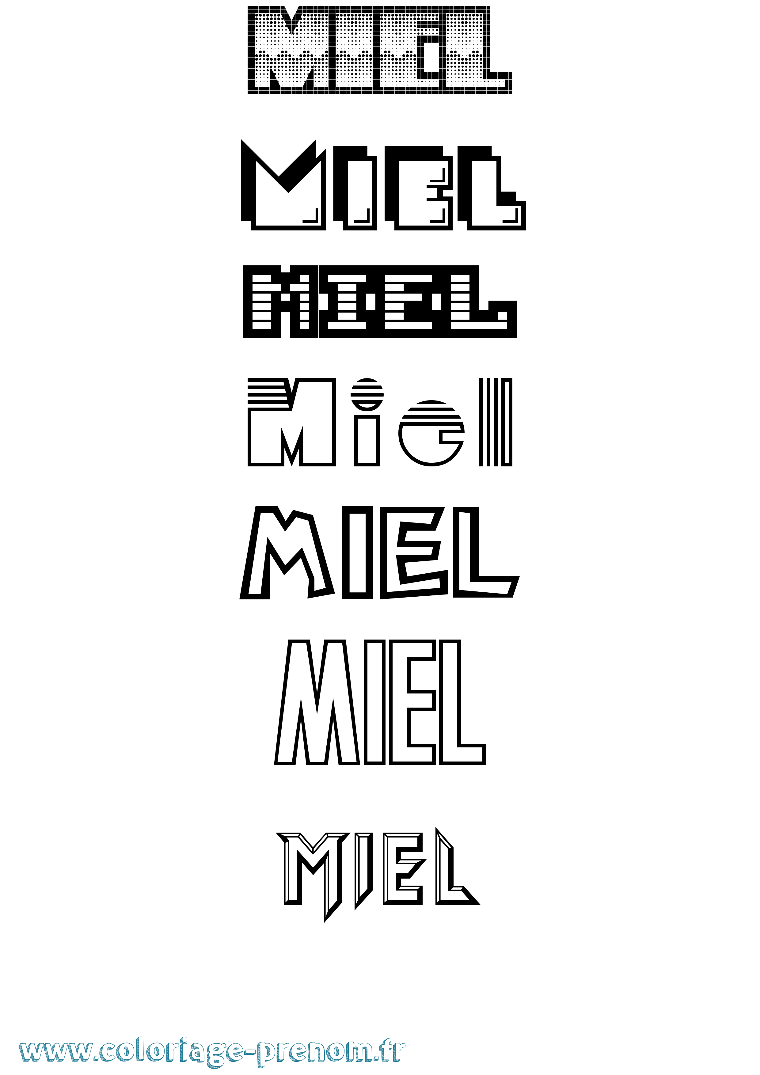 Coloriage Miel Jeux Vidéos Coloriage prénom Miel Jeux Vidéos
