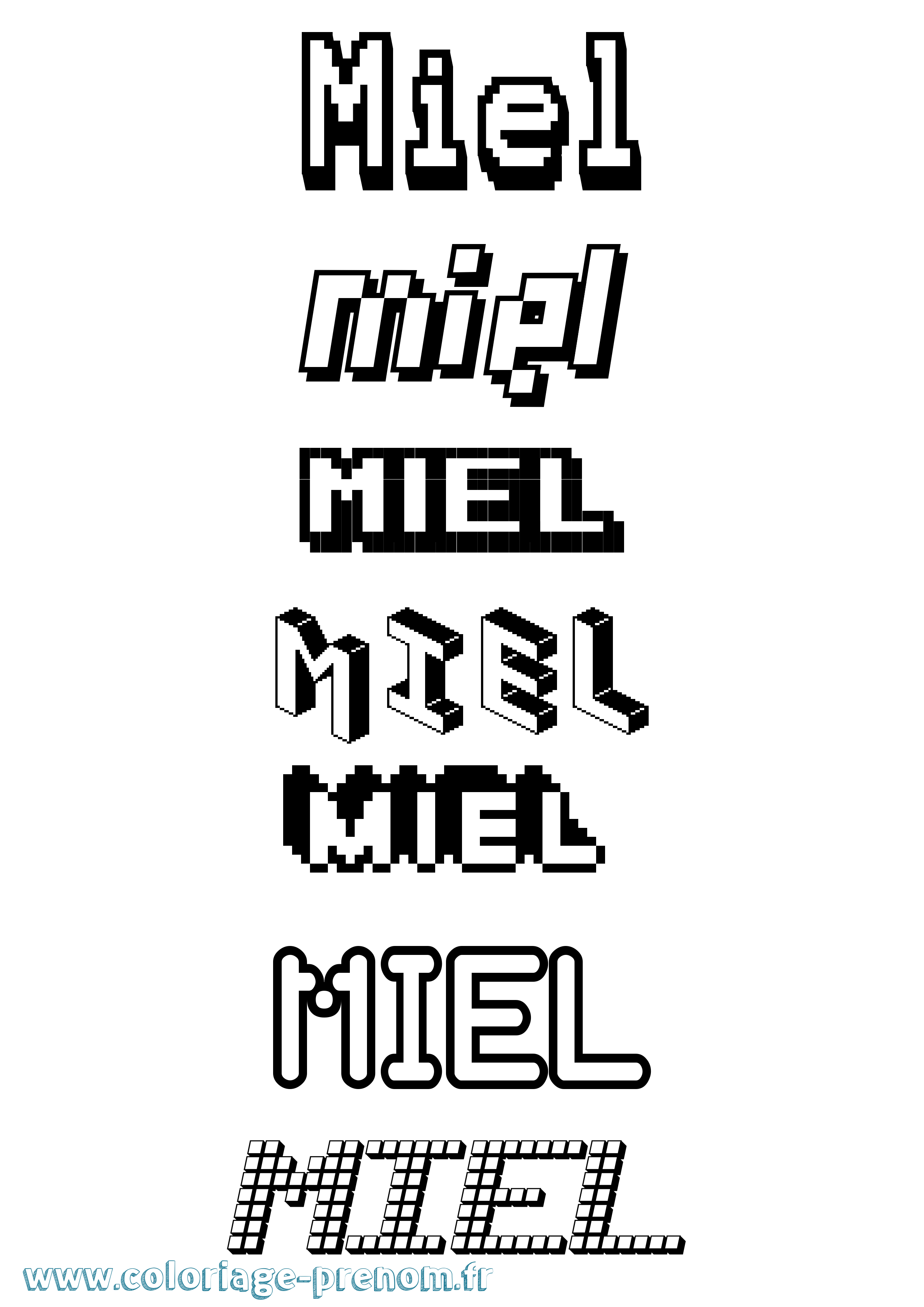 Coloriage Miel Pixel Coloriage prénom Miel Pixel