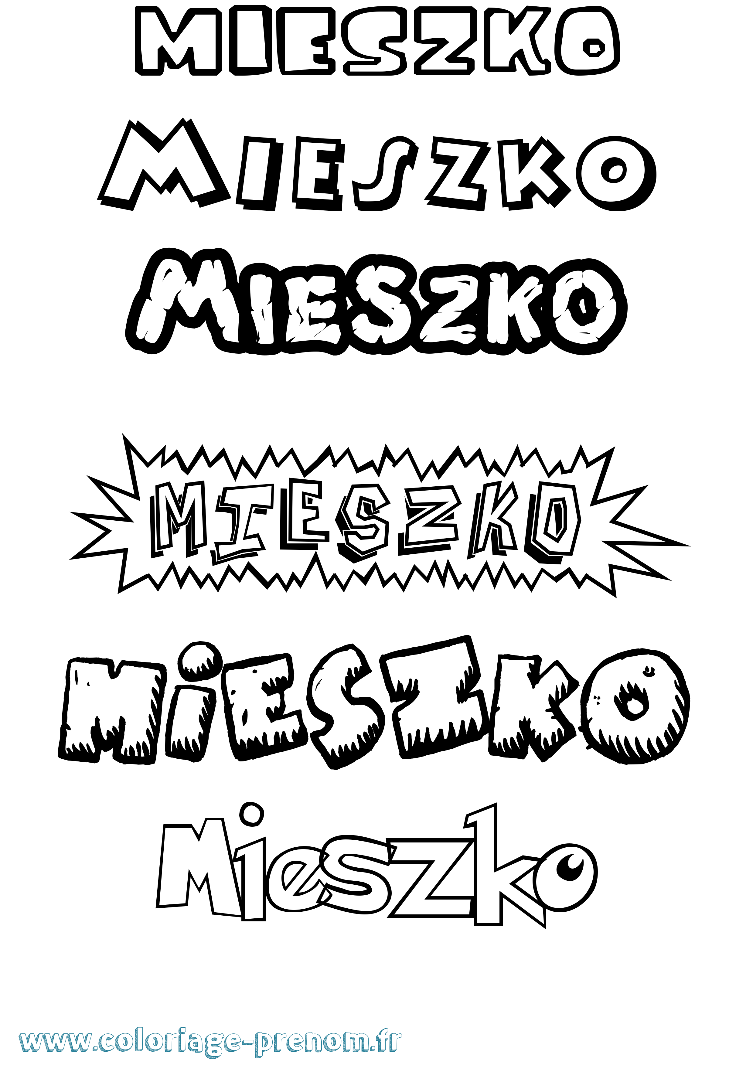 Coloriage Mieszko Dessin Animé Coloriage prénom Mieszko Dessin Animé