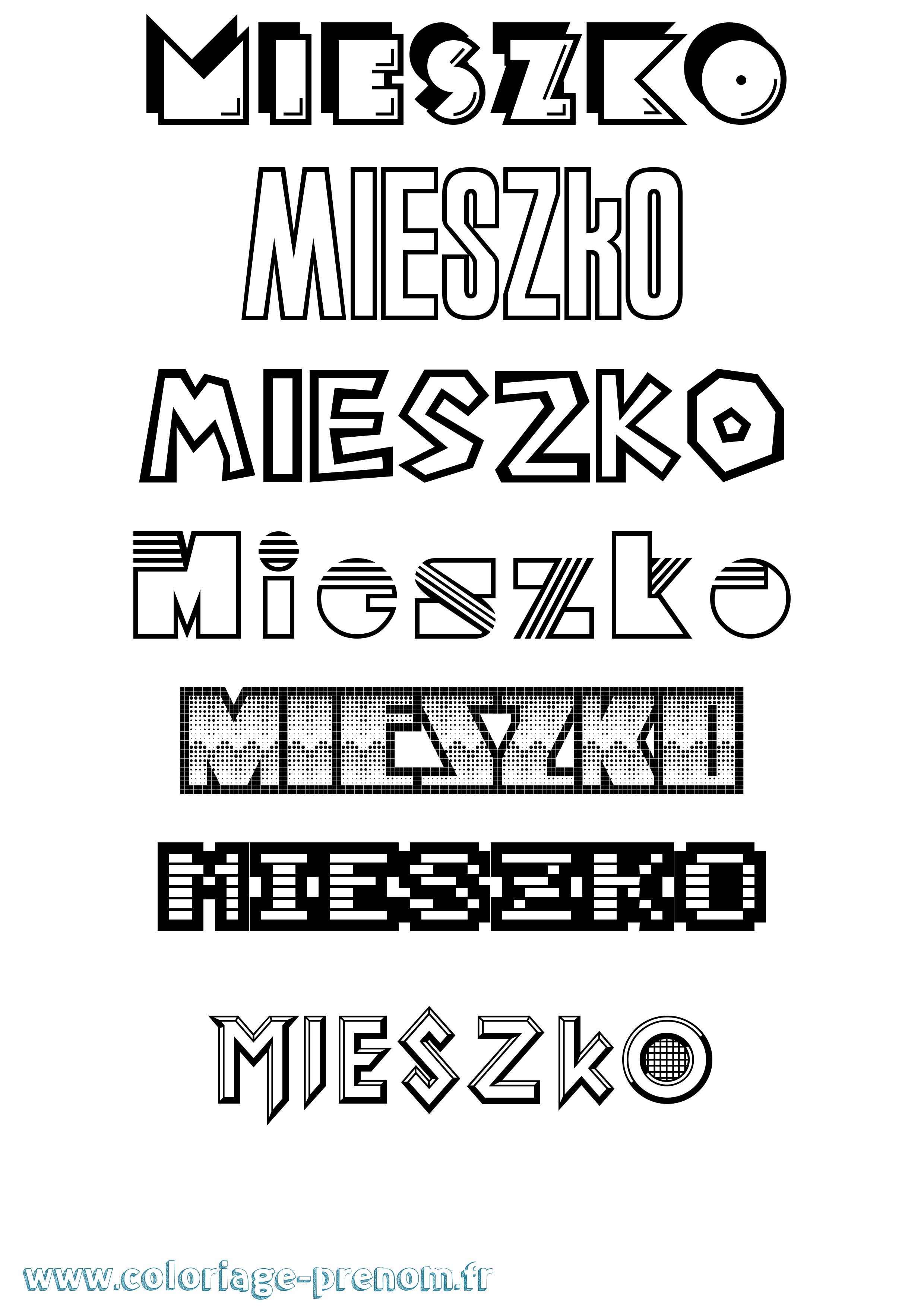 Coloriage Mieszko Jeux Vidéos Coloriage prénom Mieszko Jeux Vidéos