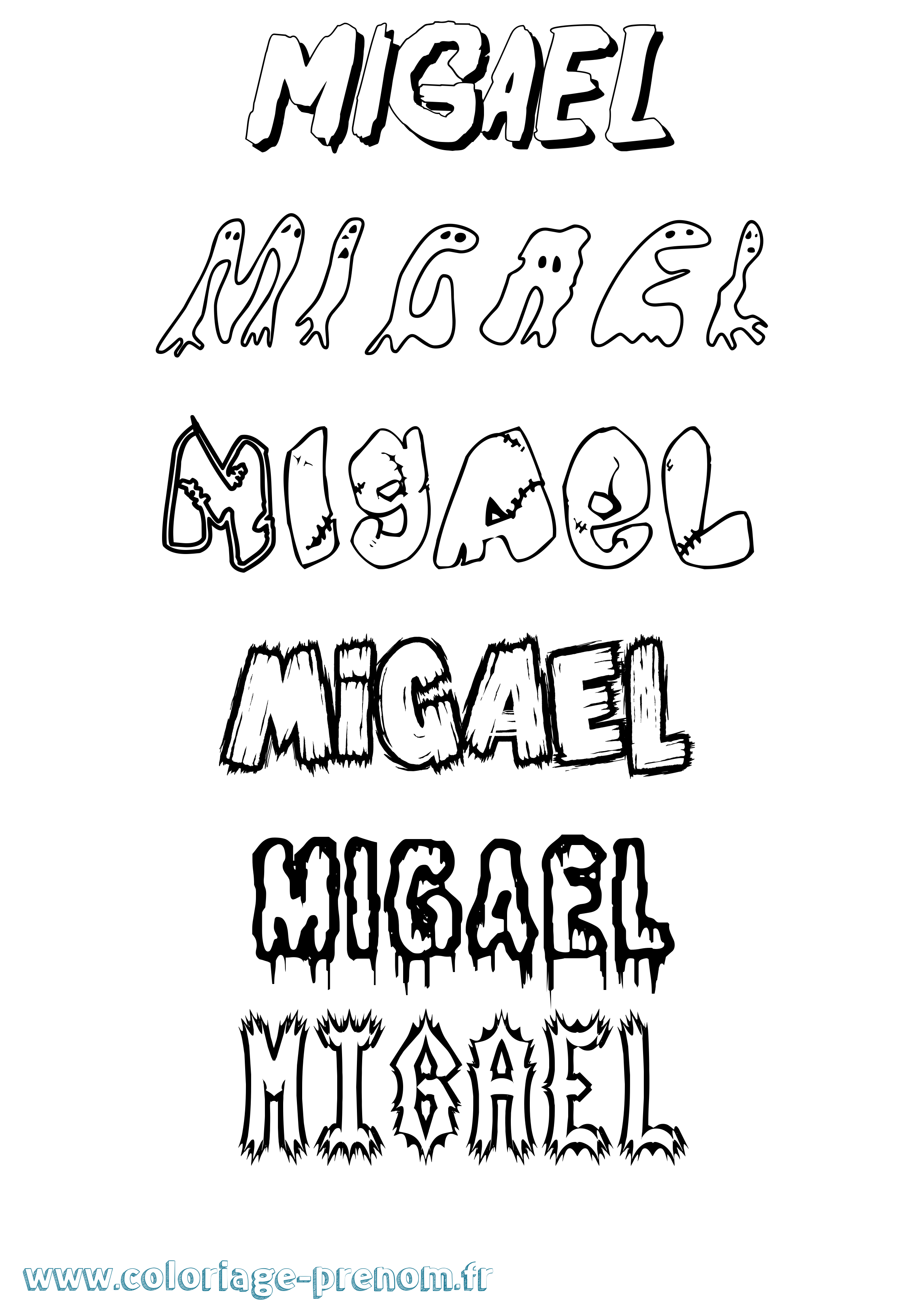 Coloriage Migael Frisson Coloriage prénom Migael Frisson