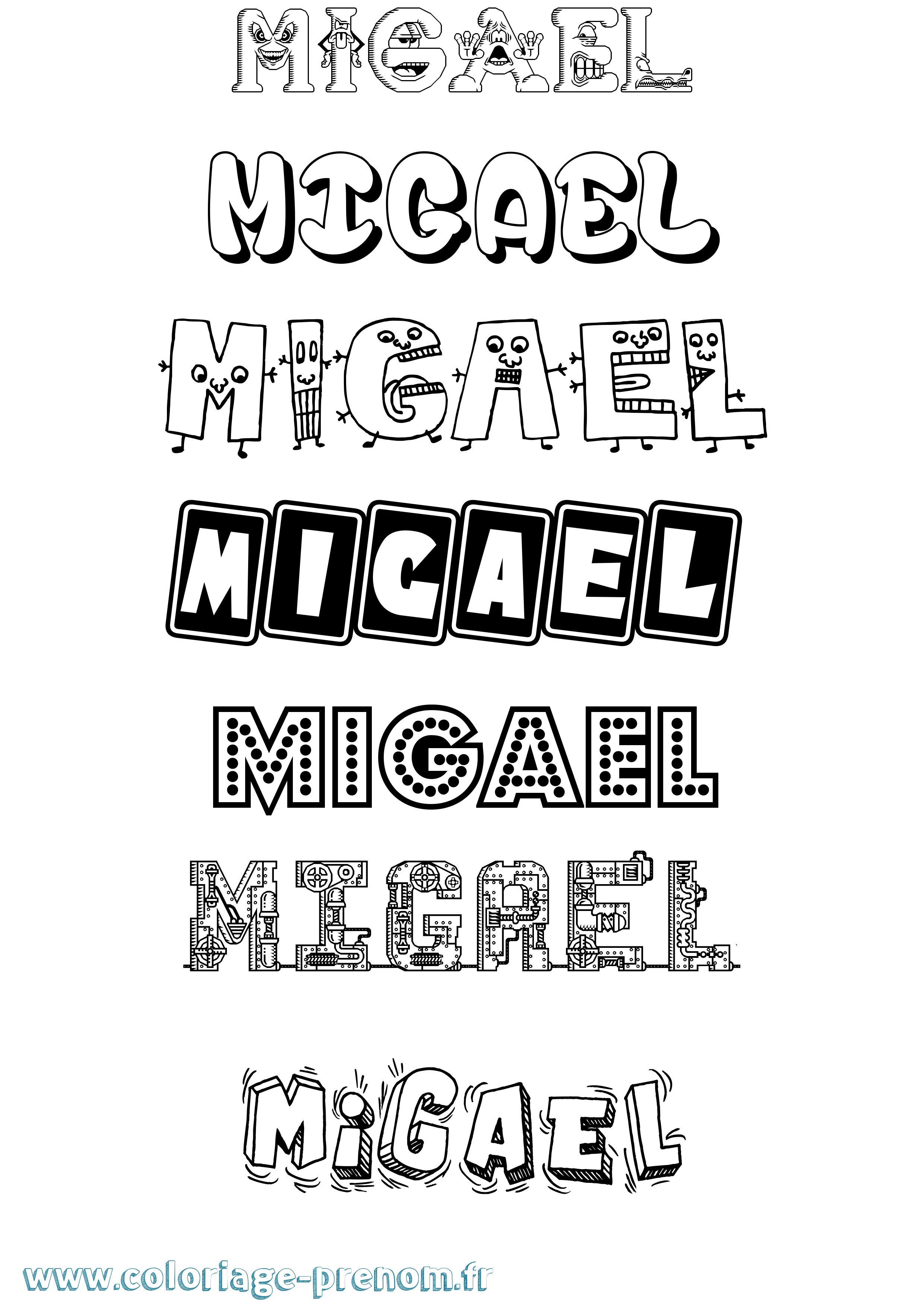 Coloriage Migael Fun Coloriage prénom Migael Fun