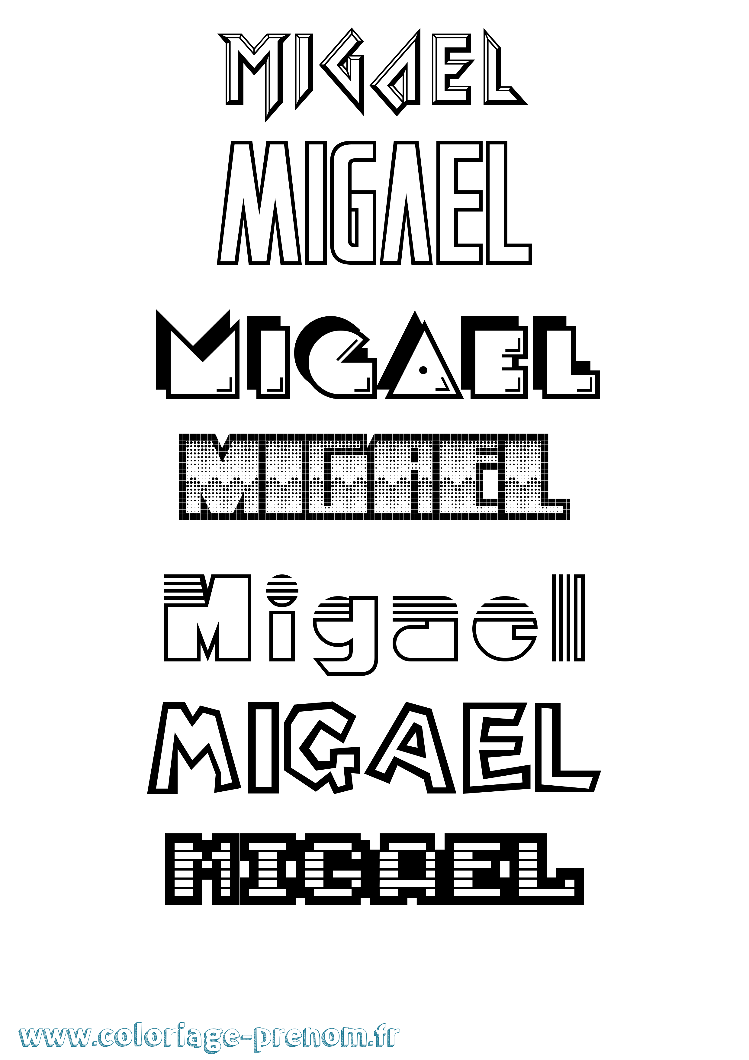 Coloriage Migael Jeux Vidéos Coloriage prénom Migael Jeux Vidéos