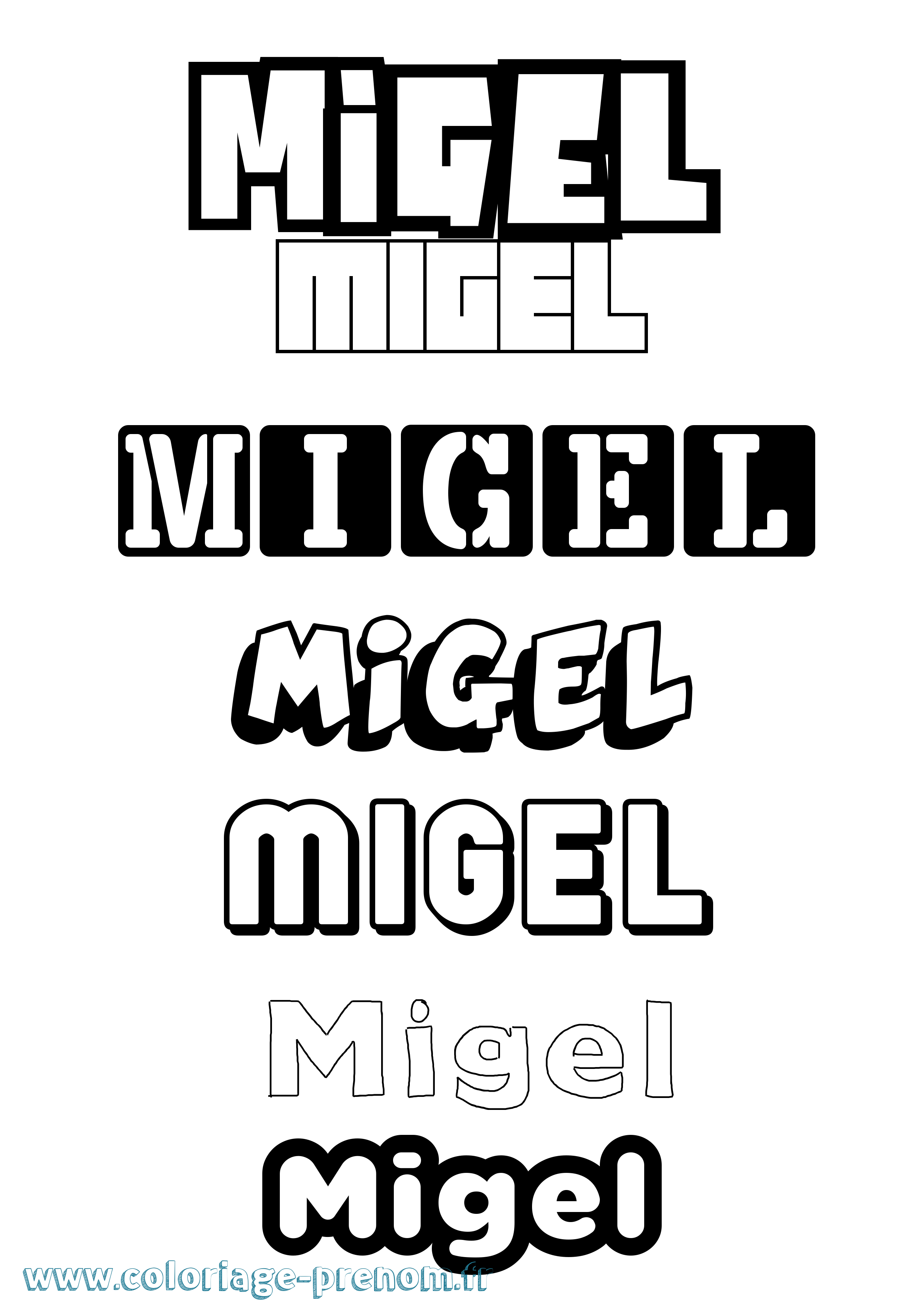 Coloriage Migel Simple Coloriage prénom Migel Simple