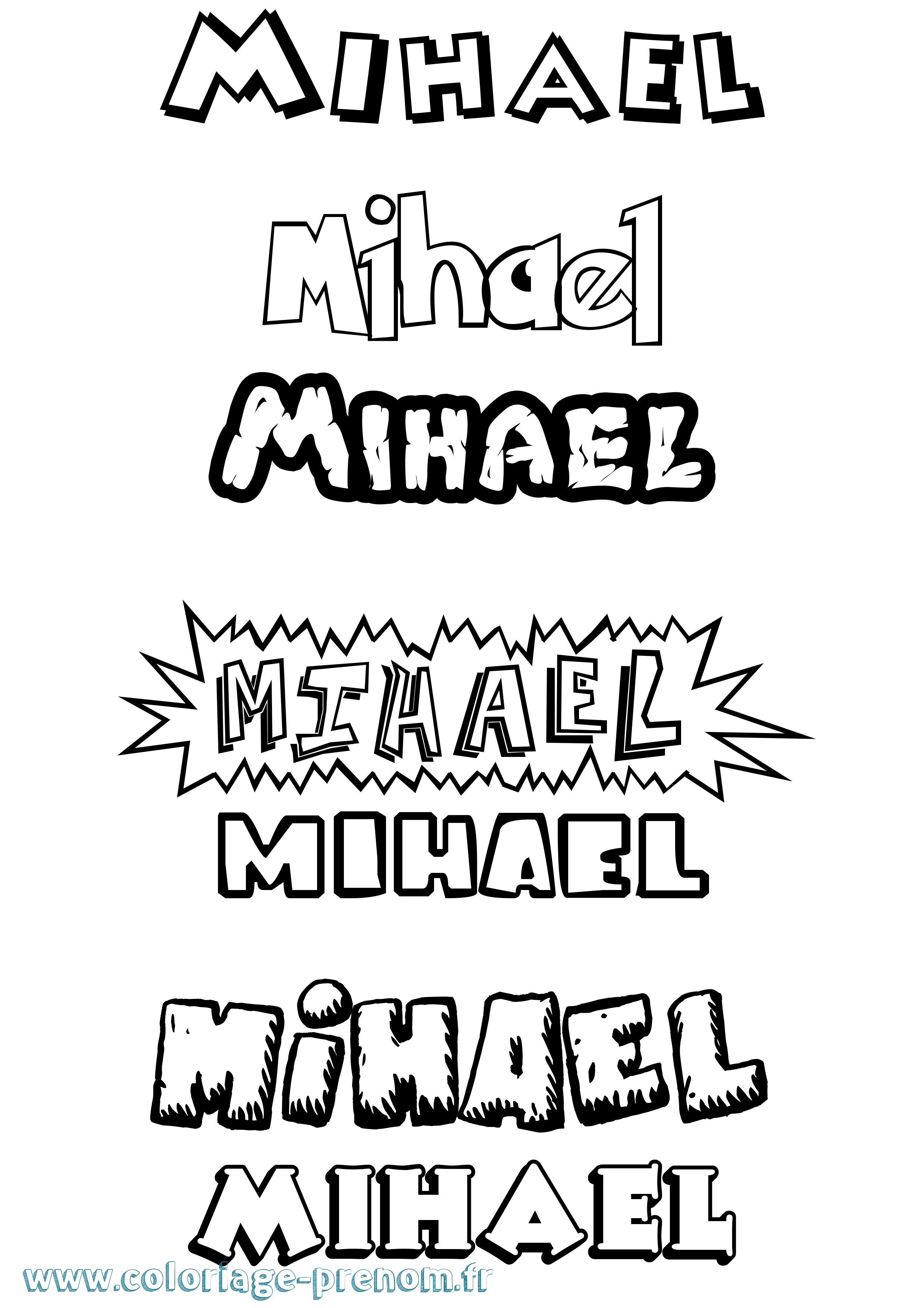 Coloriage Mihael Dessin Animé Coloriage prénom Mihael Dessin Animé