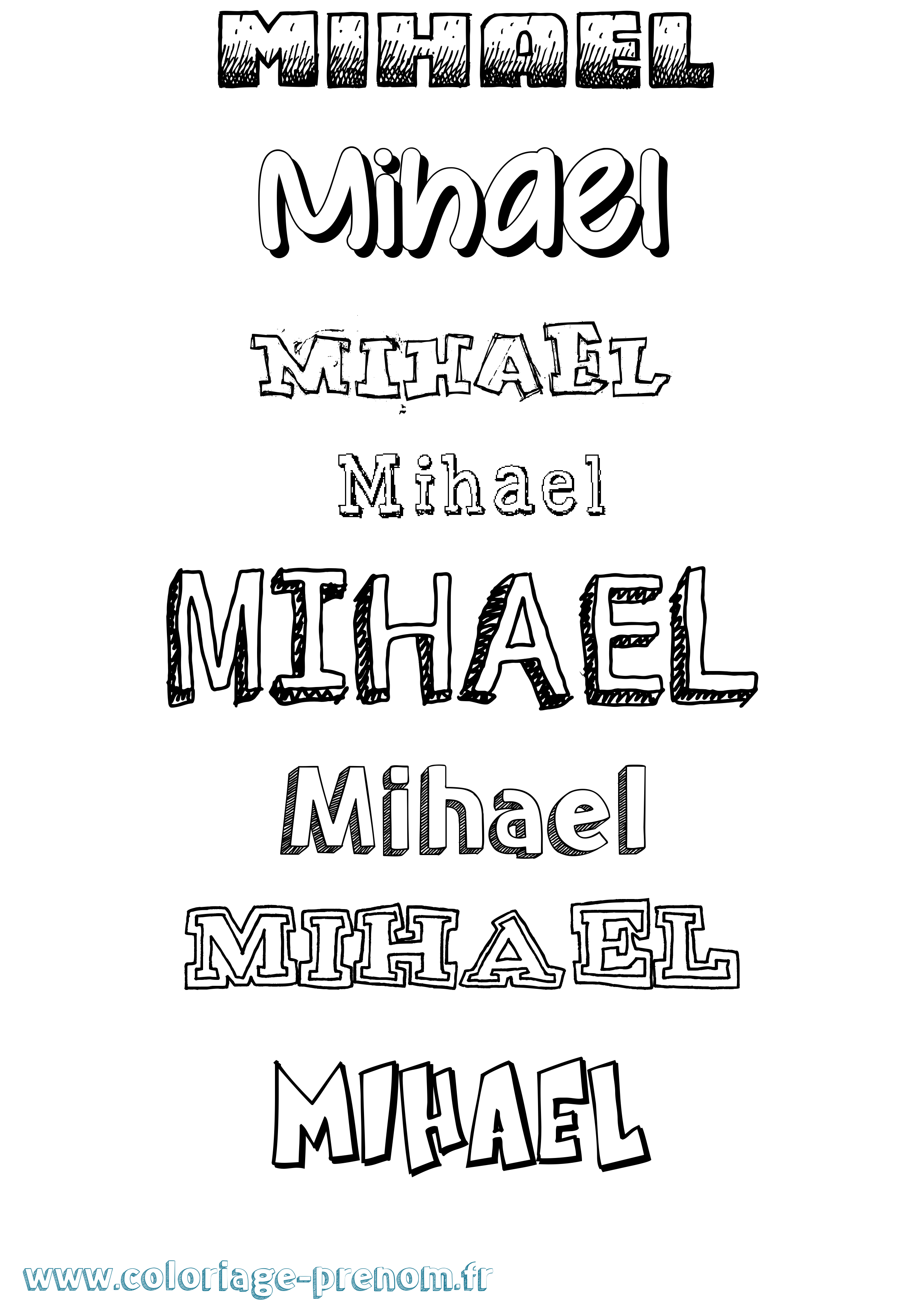 Coloriage Mihael Dessiné Coloriage prénom Mihael Dessiné