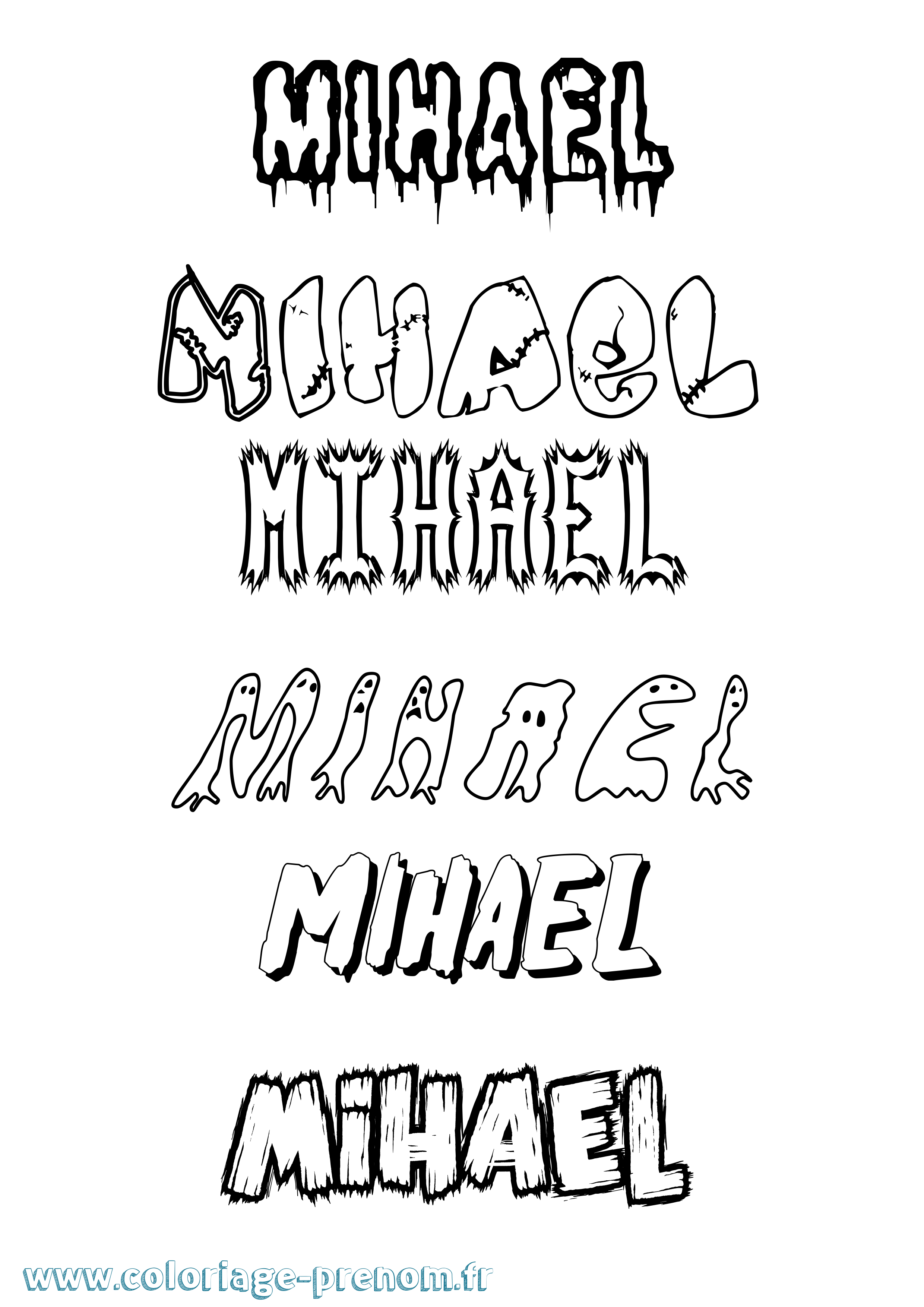 Coloriage Mihael Frisson Coloriage prénom Mihael Frisson