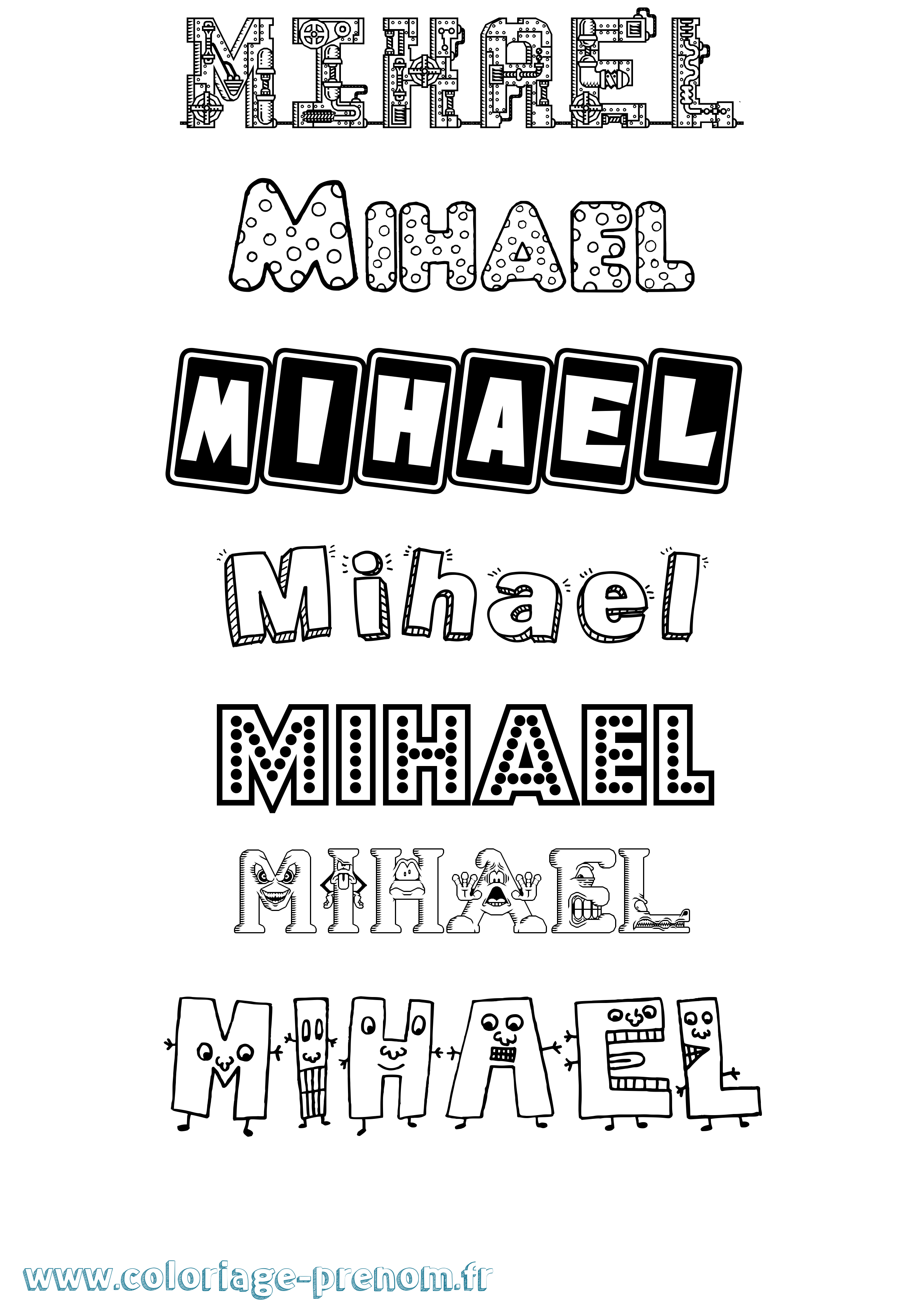 Coloriage Mihael Fun Coloriage prénom Mihael Fun