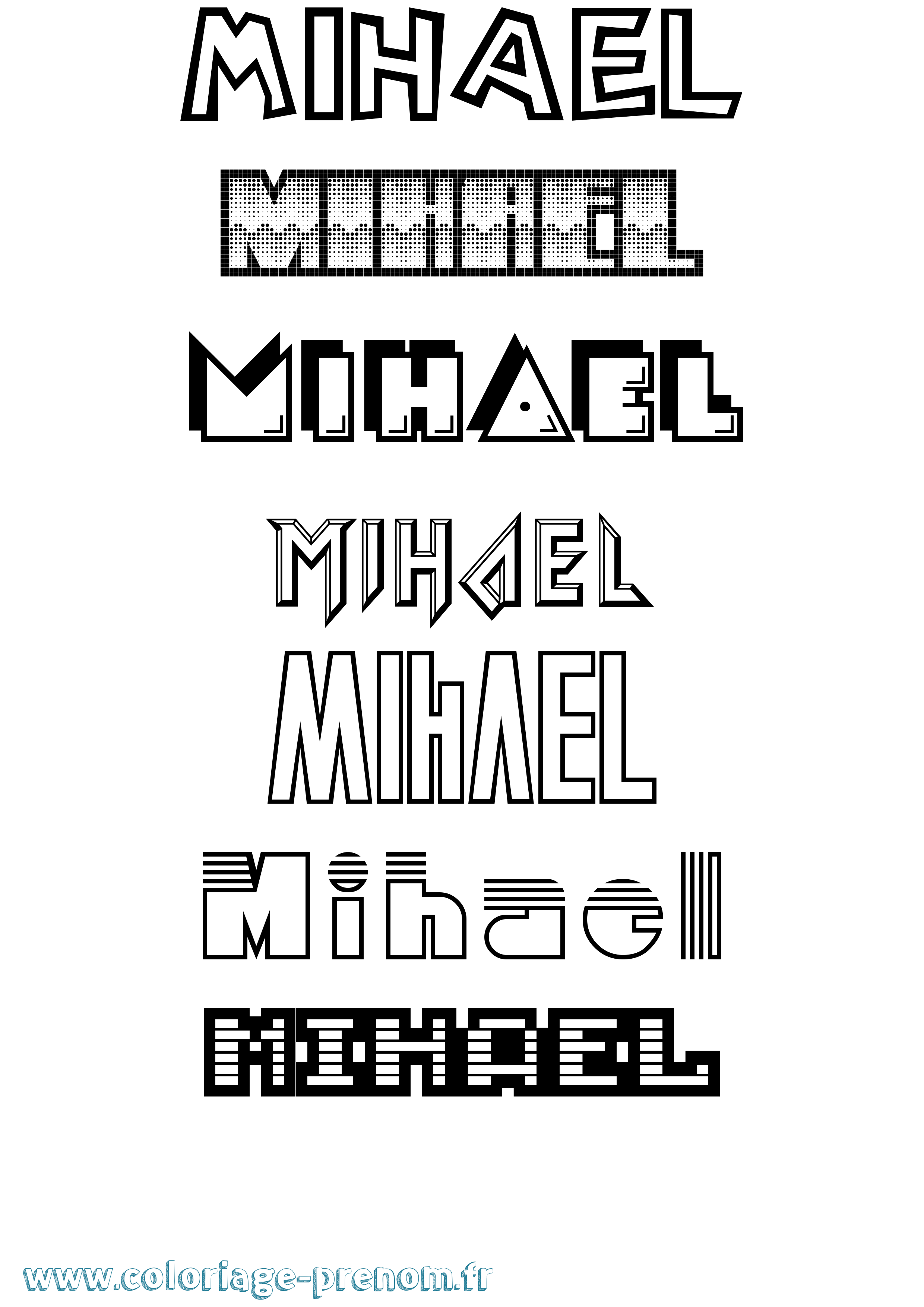 Coloriage Mihael Jeux Vidéos Coloriage prénom Mihael Jeux Vidéos