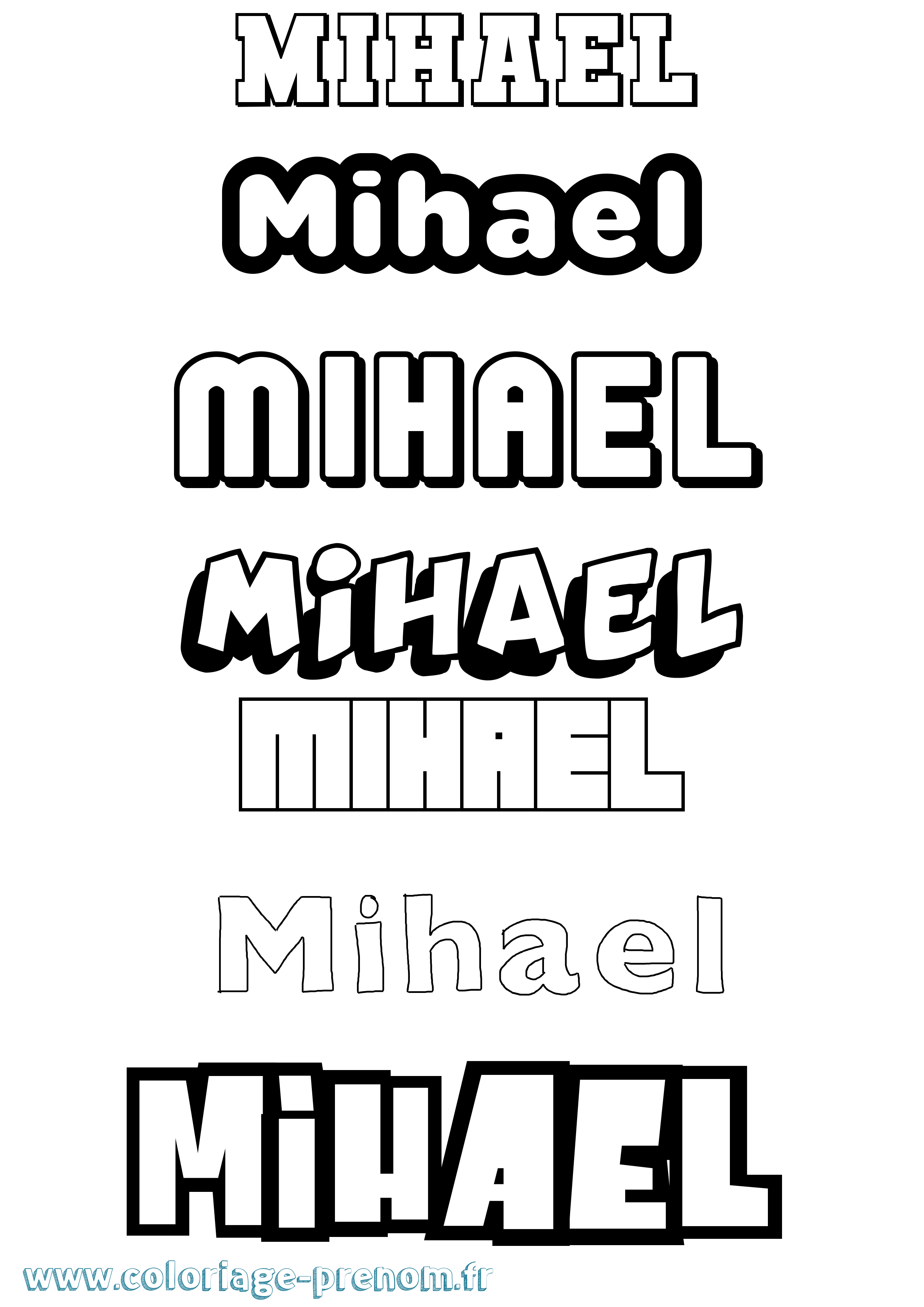 Coloriage Mihael Simple Coloriage prénom Mihael Simple