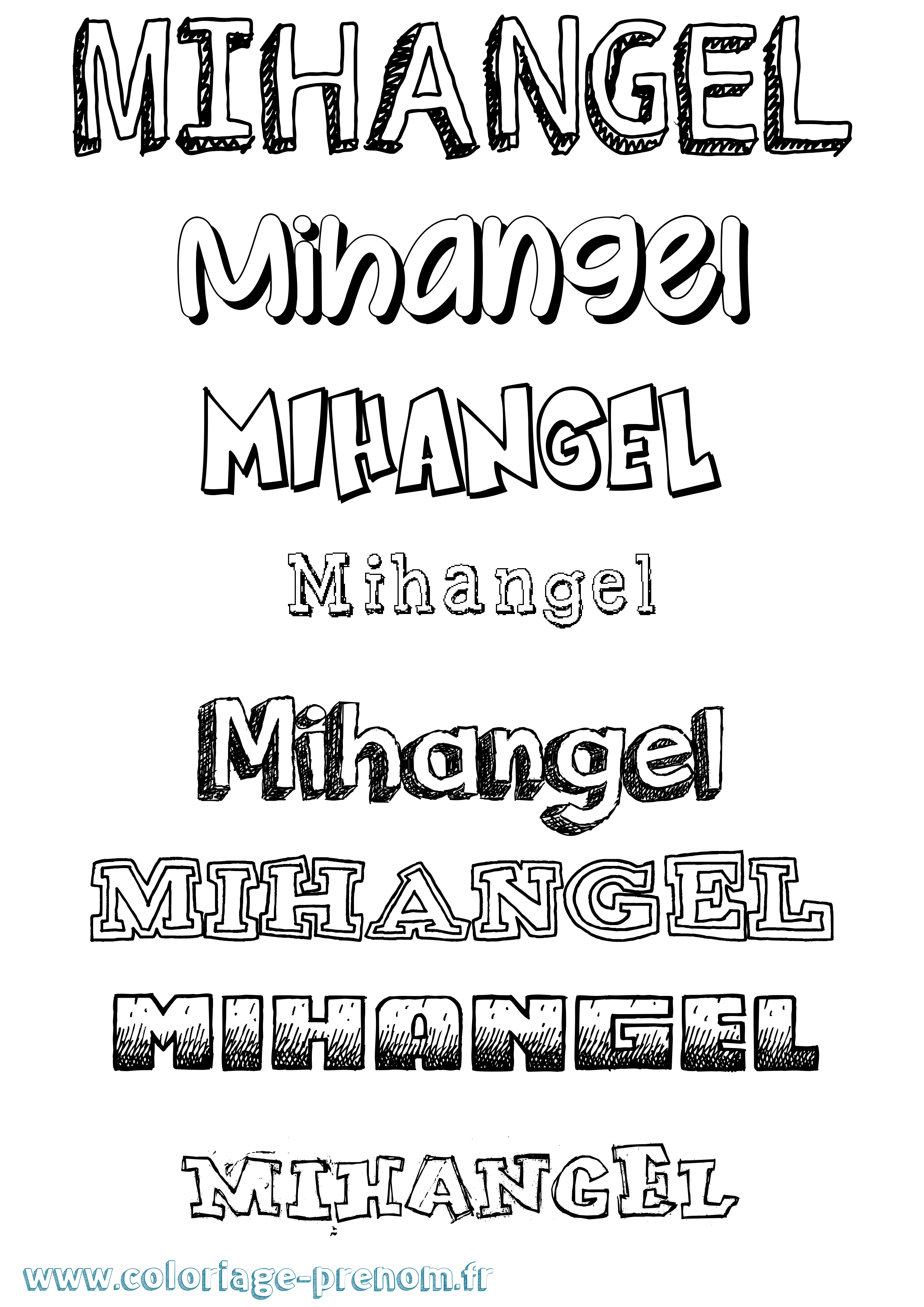 Coloriage Mihangel Dessiné Coloriage prénom Mihangel Dessiné