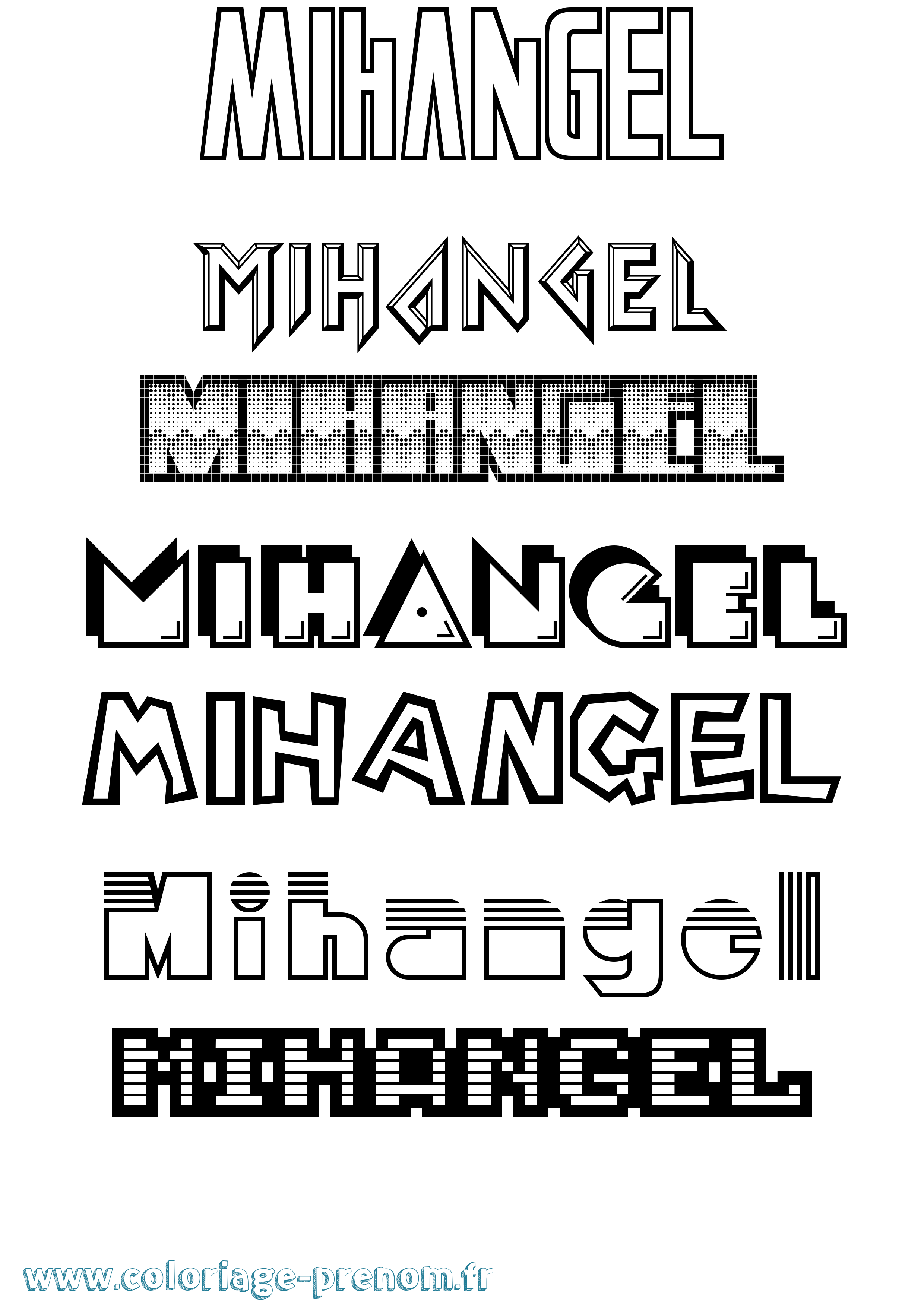 Coloriage Mihangel Jeux Vidéos Coloriage prénom Mihangel Jeux Vidéos