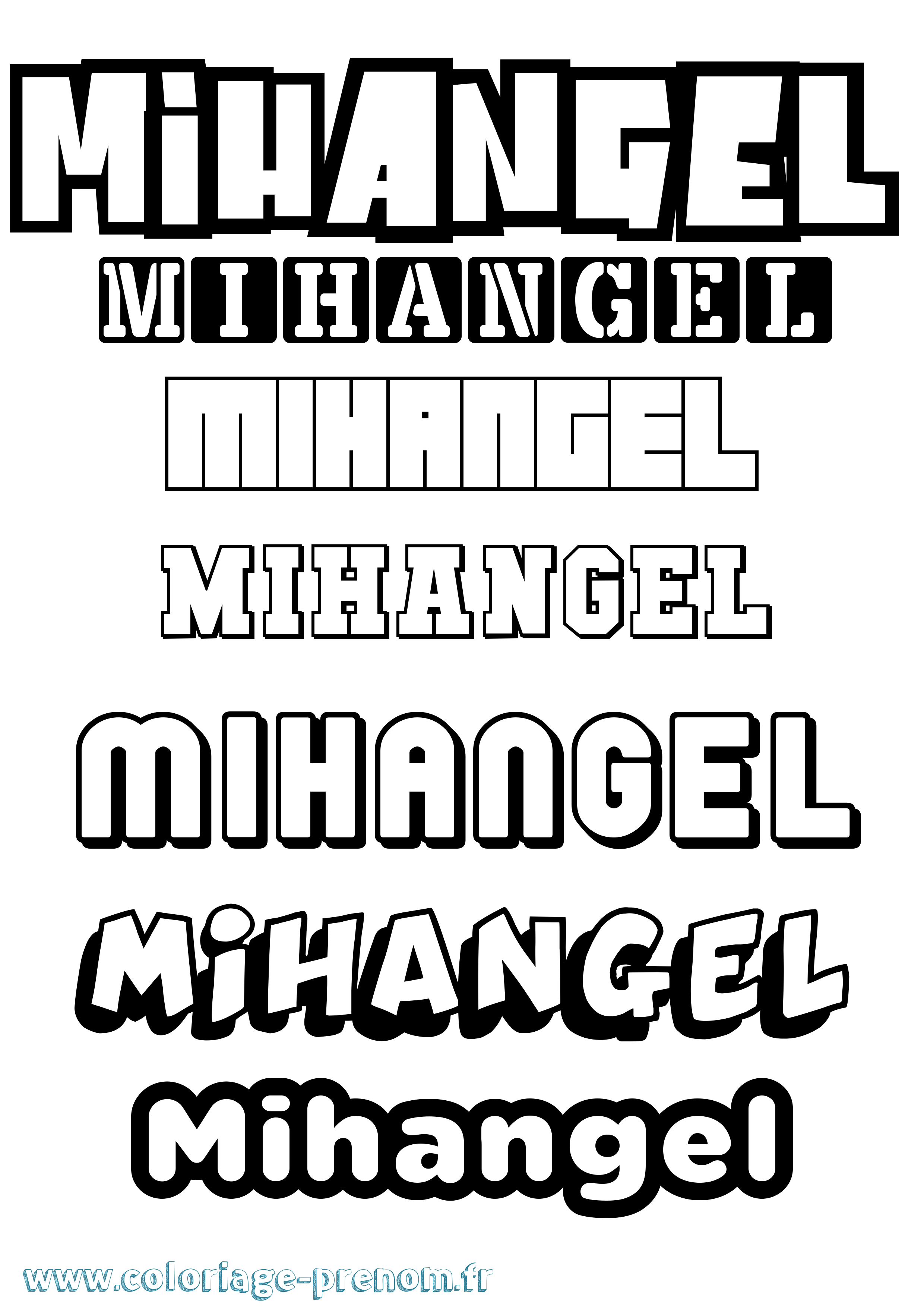Coloriage Mihangel Simple Coloriage prénom Mihangel Simple