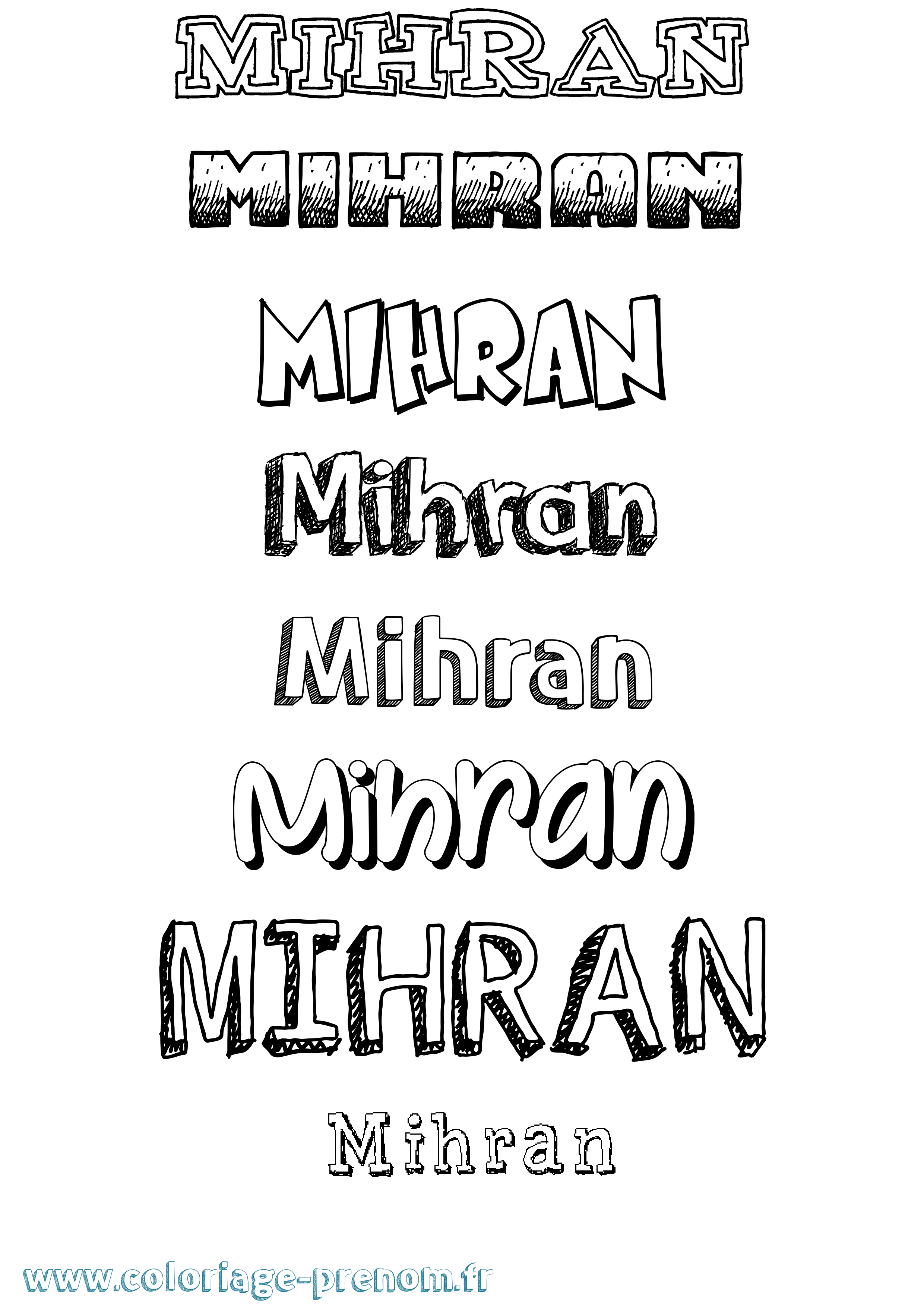 Coloriage Mihran Dessiné Coloriage prénom Mihran Dessiné
