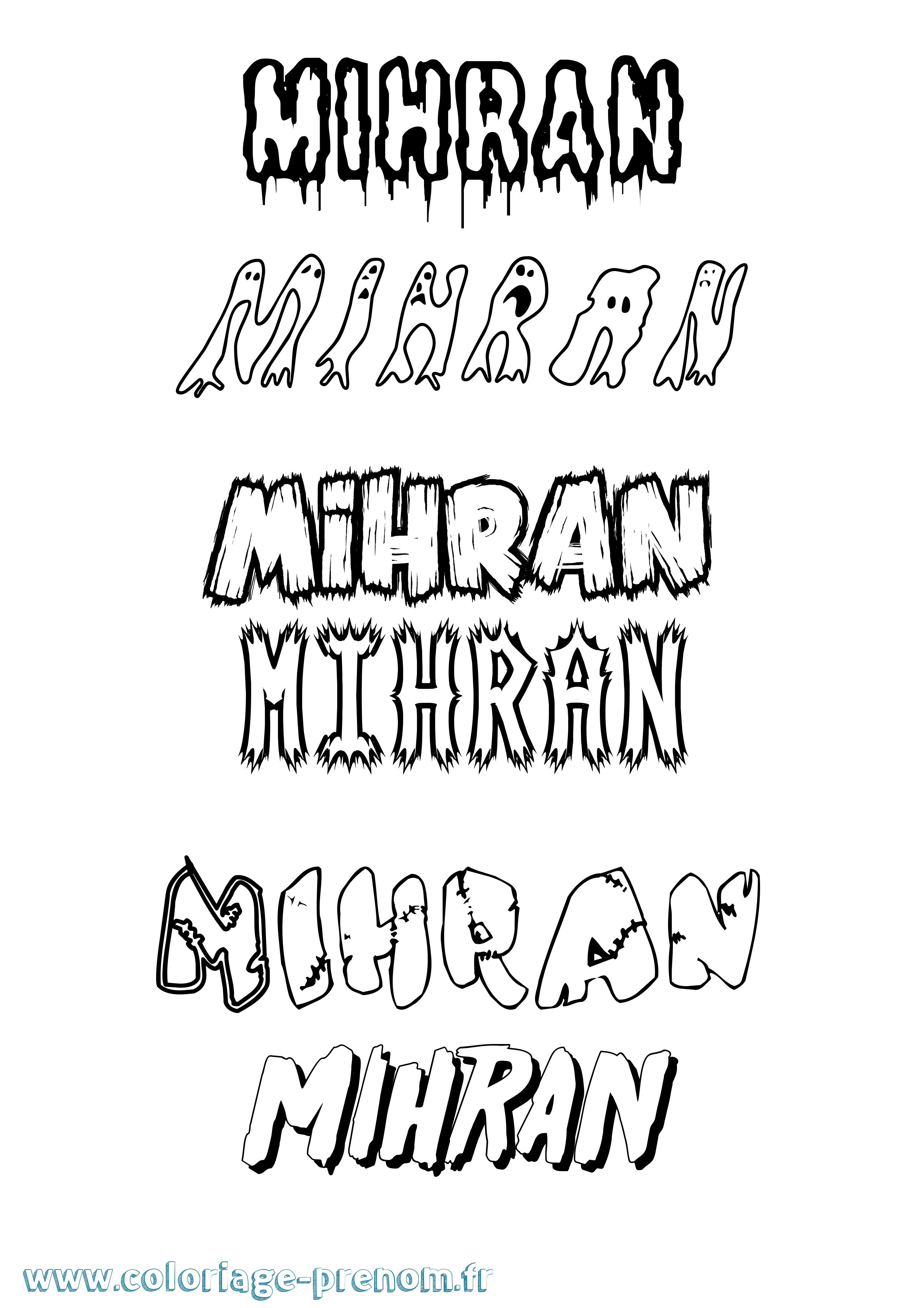 Coloriage Mihran Frisson Coloriage prénom Mihran Frisson