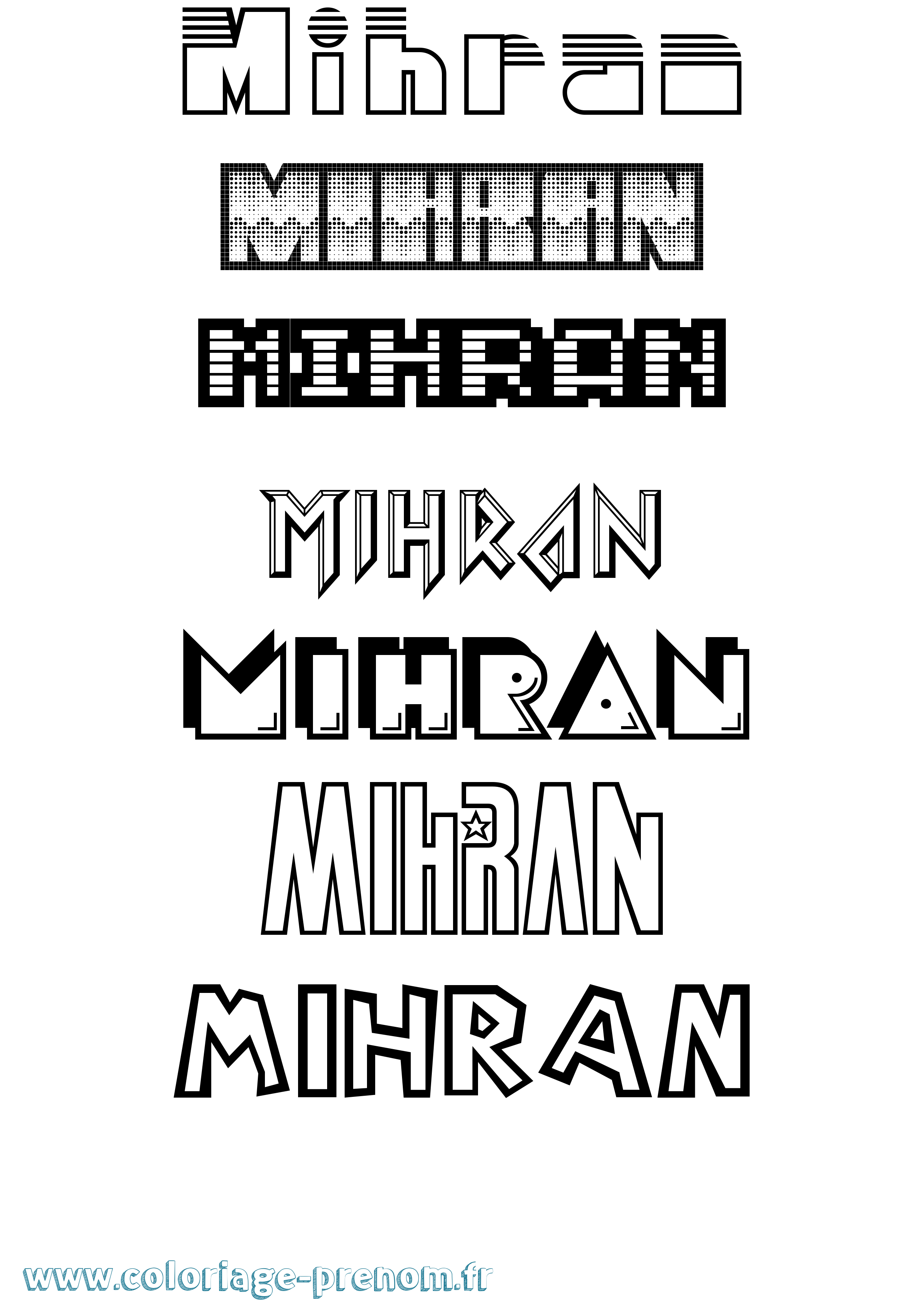 Coloriage Mihran Jeux Vidéos Coloriage prénom Mihran Jeux Vidéos