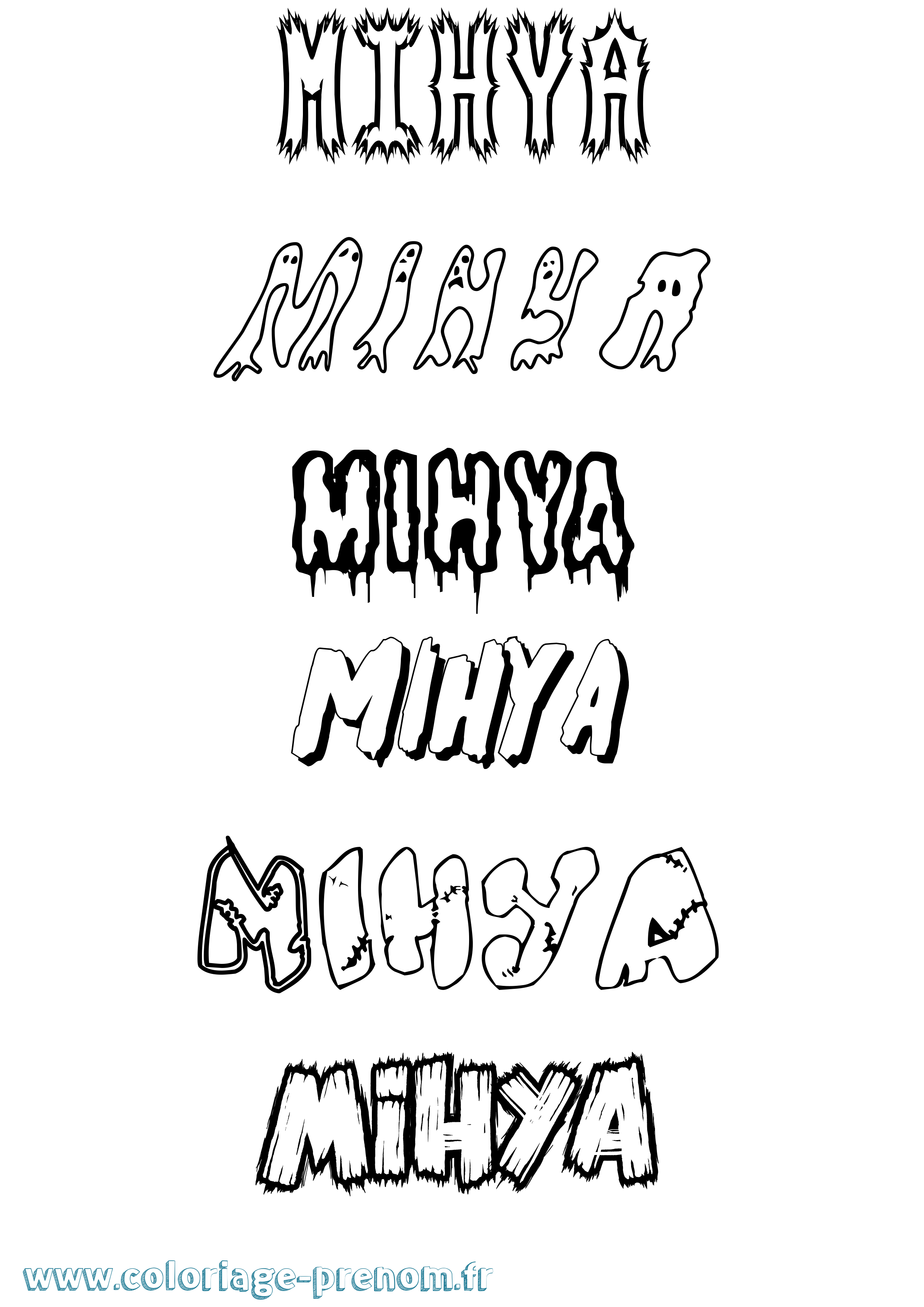 Coloriage Mihya Frisson Coloriage prénom Mihya Frisson