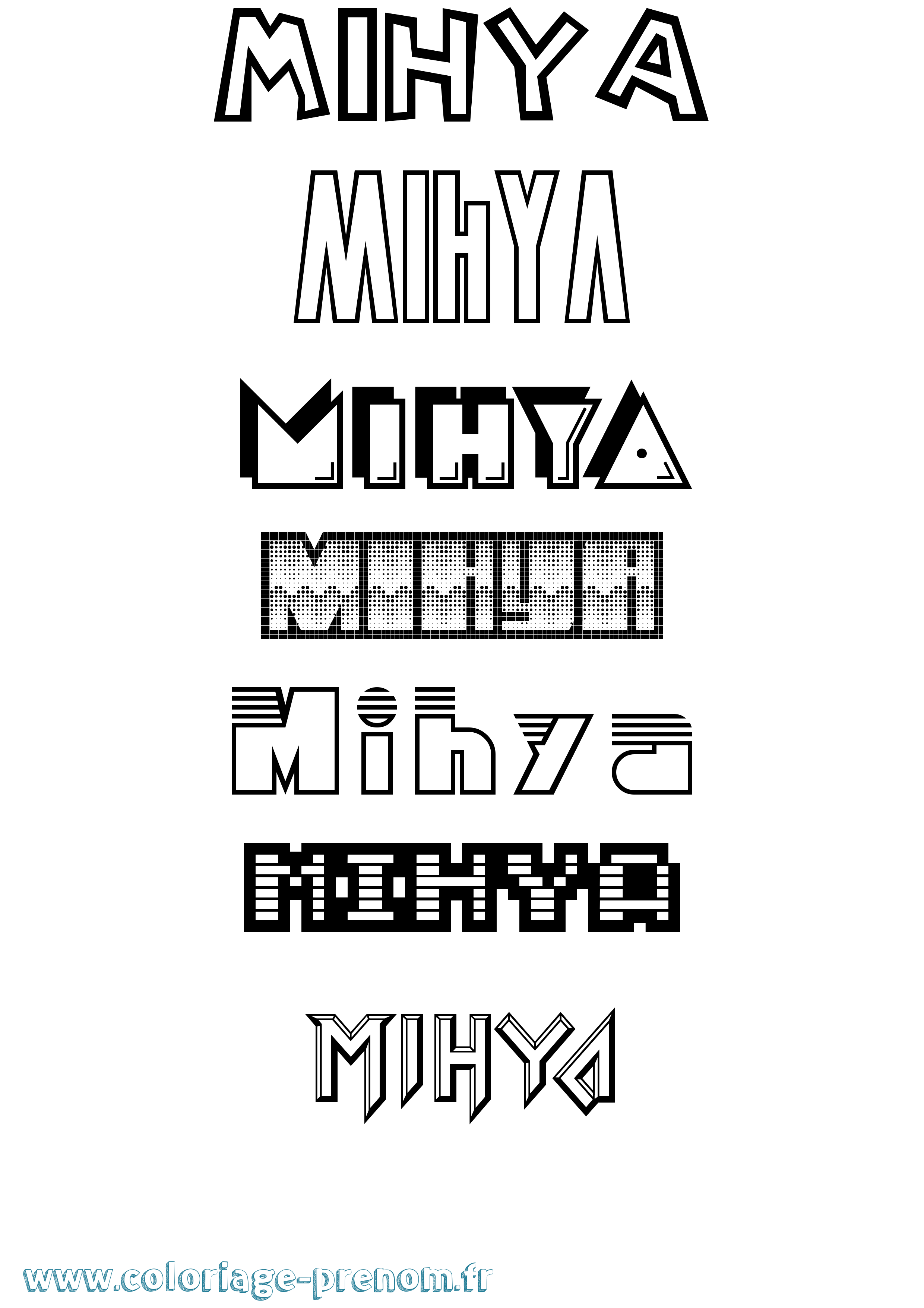 Coloriage Mihya Jeux Vidéos Coloriage prénom Mihya Jeux Vidéos