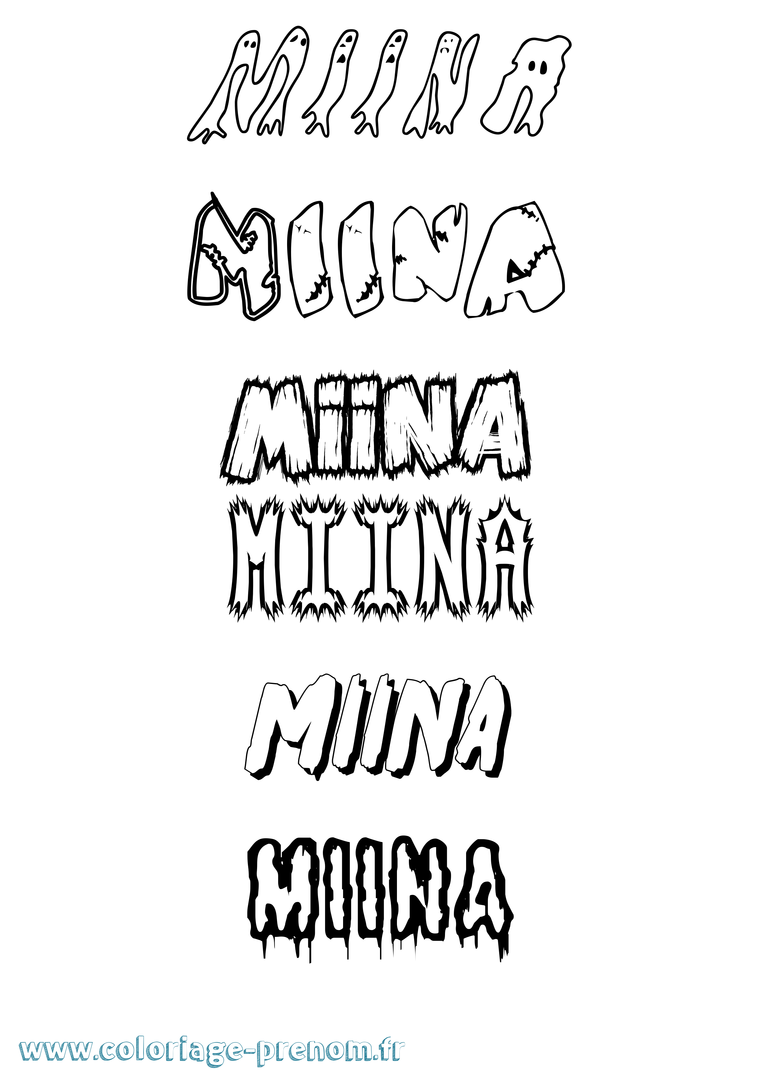Coloriage Miina Frisson Coloriage prénom Miina Frisson