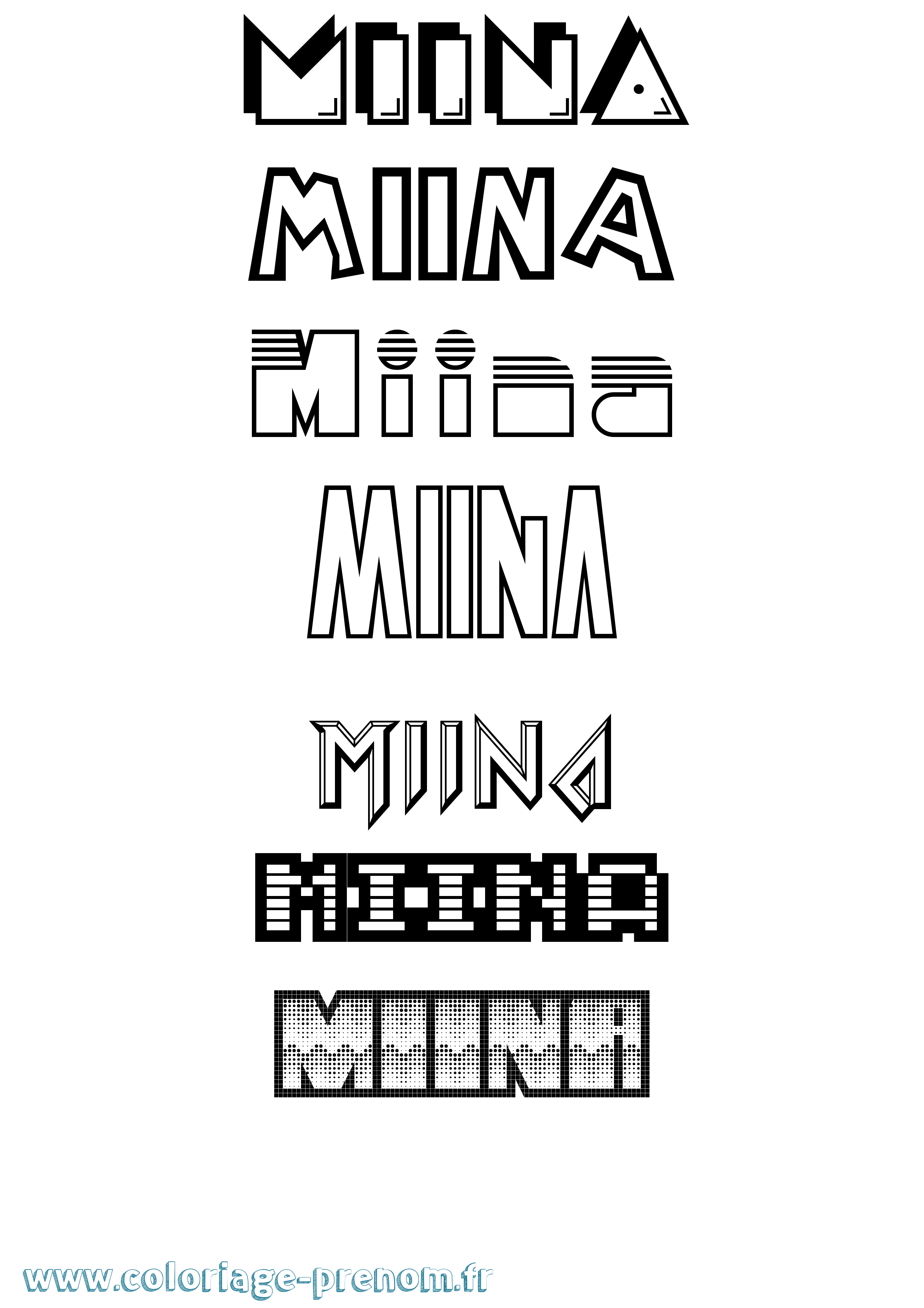 Coloriage Miina Jeux Vidéos Coloriage prénom Miina Jeux Vidéos