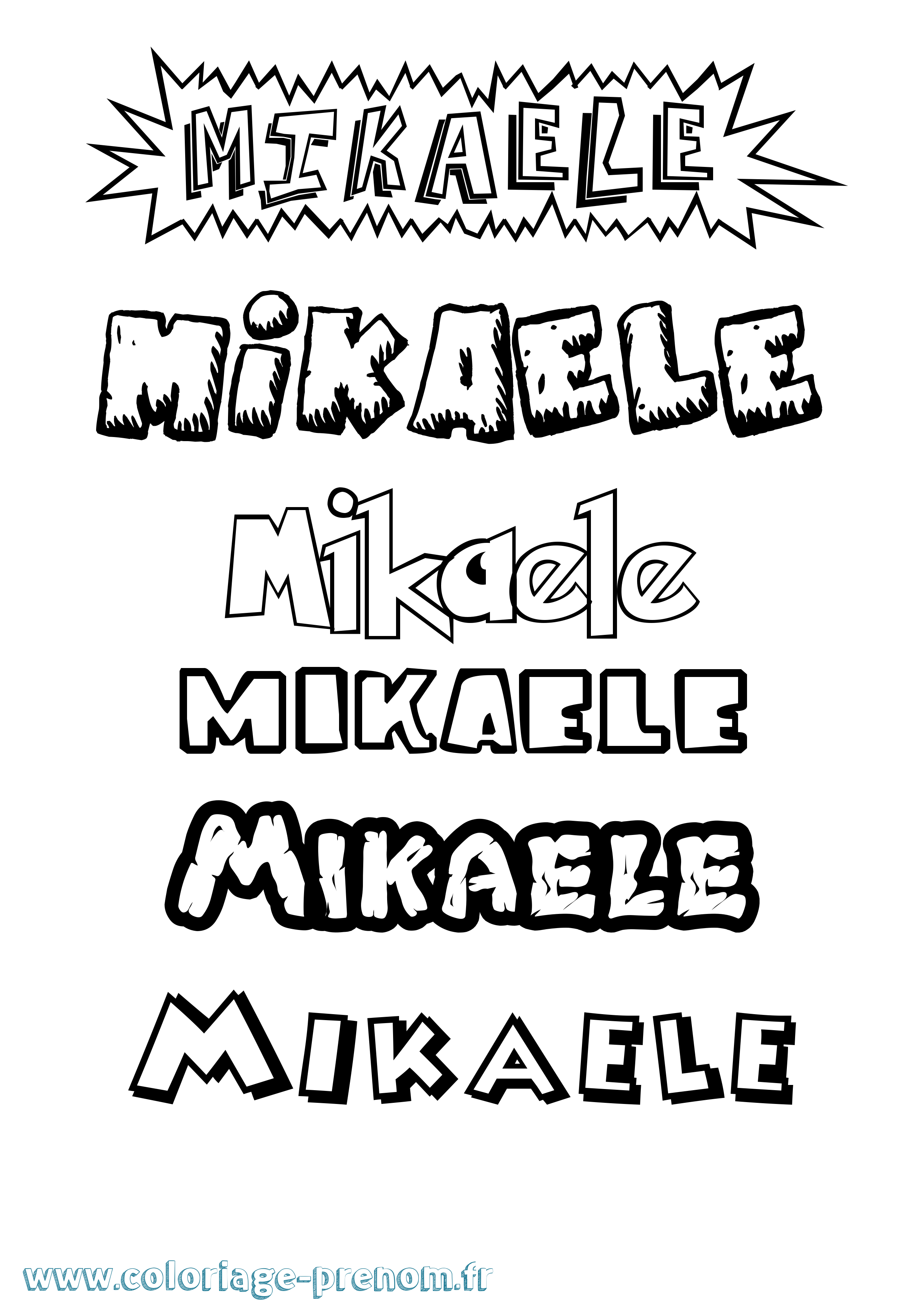 Coloriage Mikaele Dessin Animé Coloriage prénom Mikaele Dessin Animé