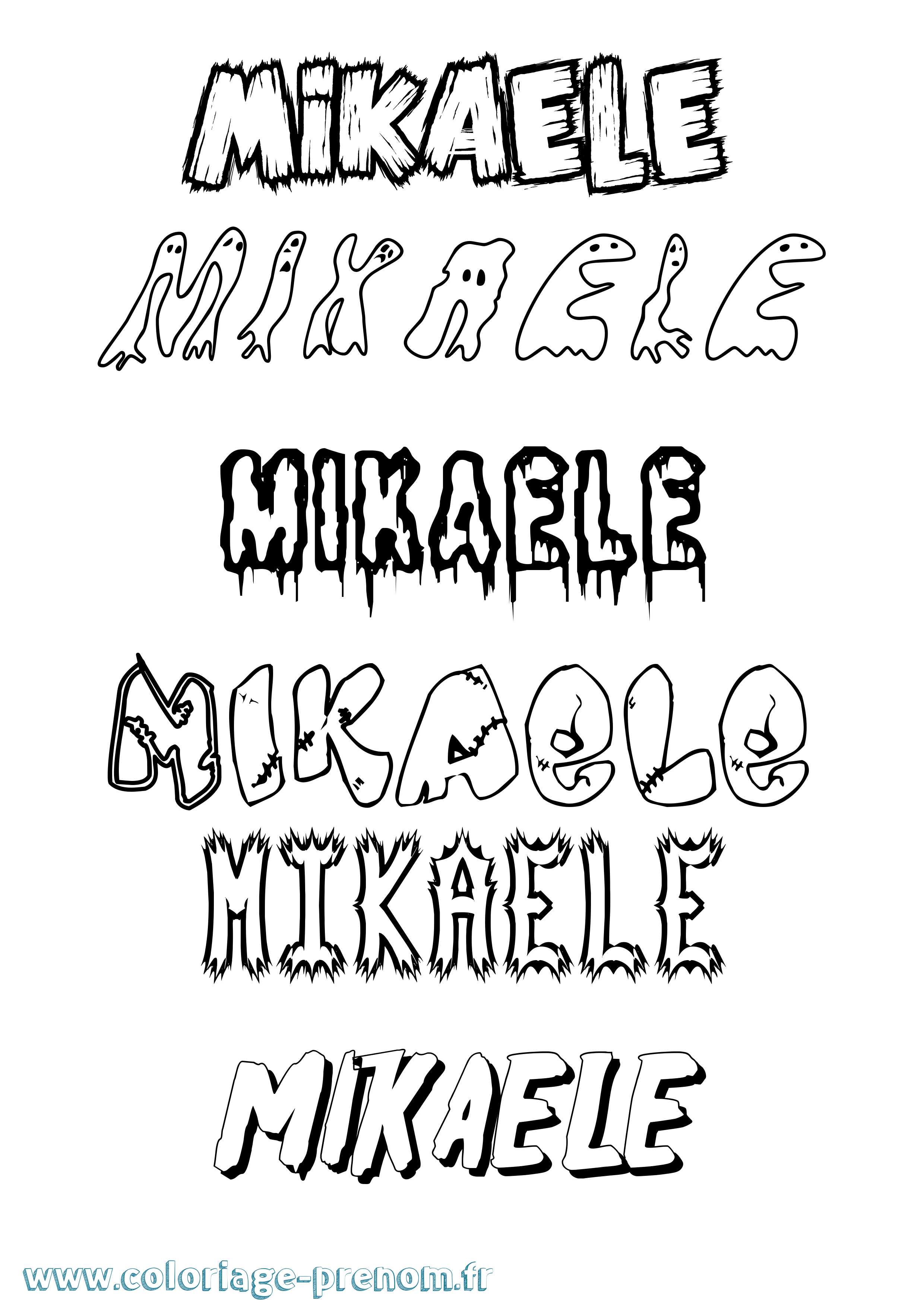 Coloriage Mikaele Frisson Coloriage prénom Mikaele Frisson