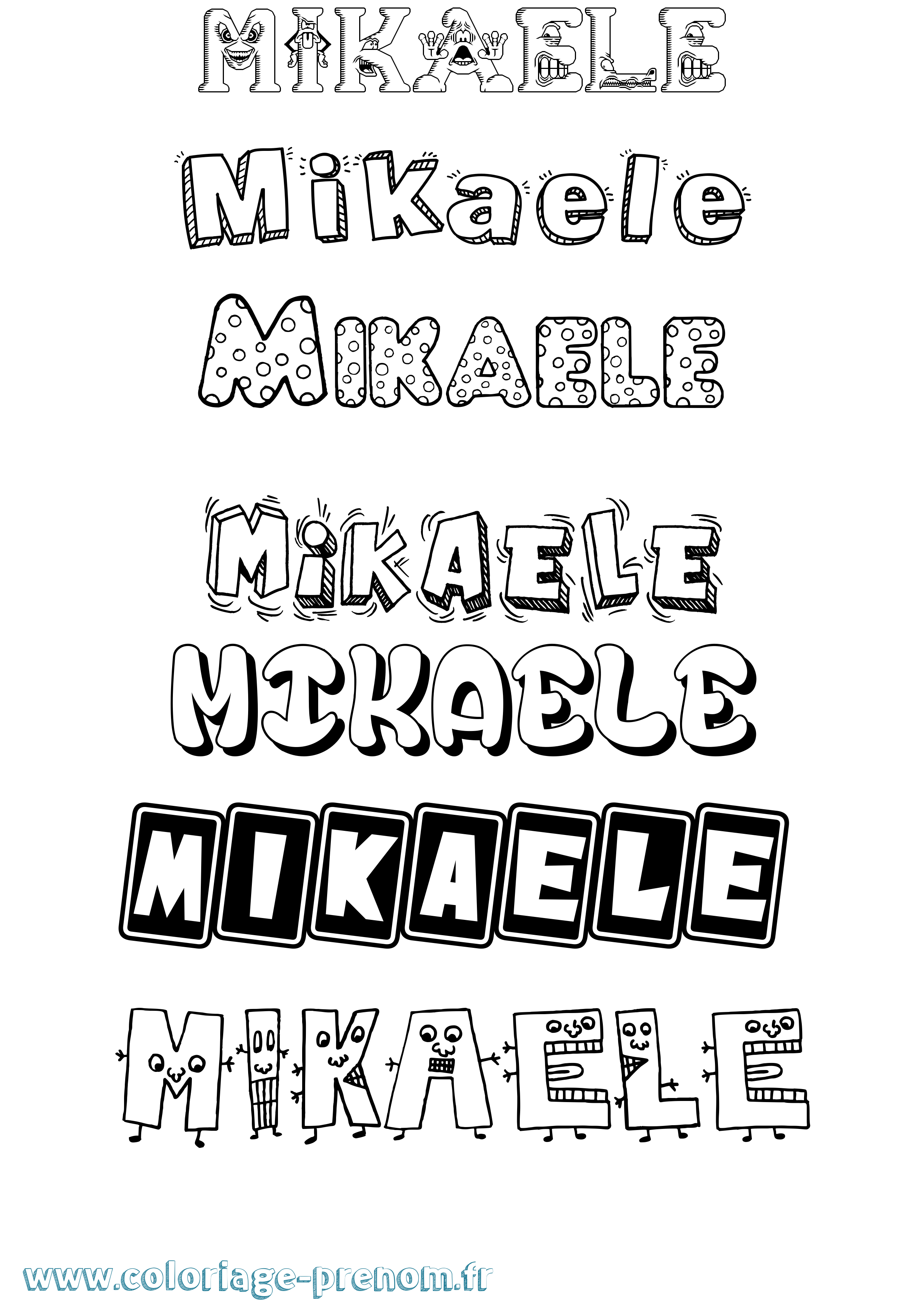 Coloriage Mikaele Fun Coloriage prénom Mikaele Fun