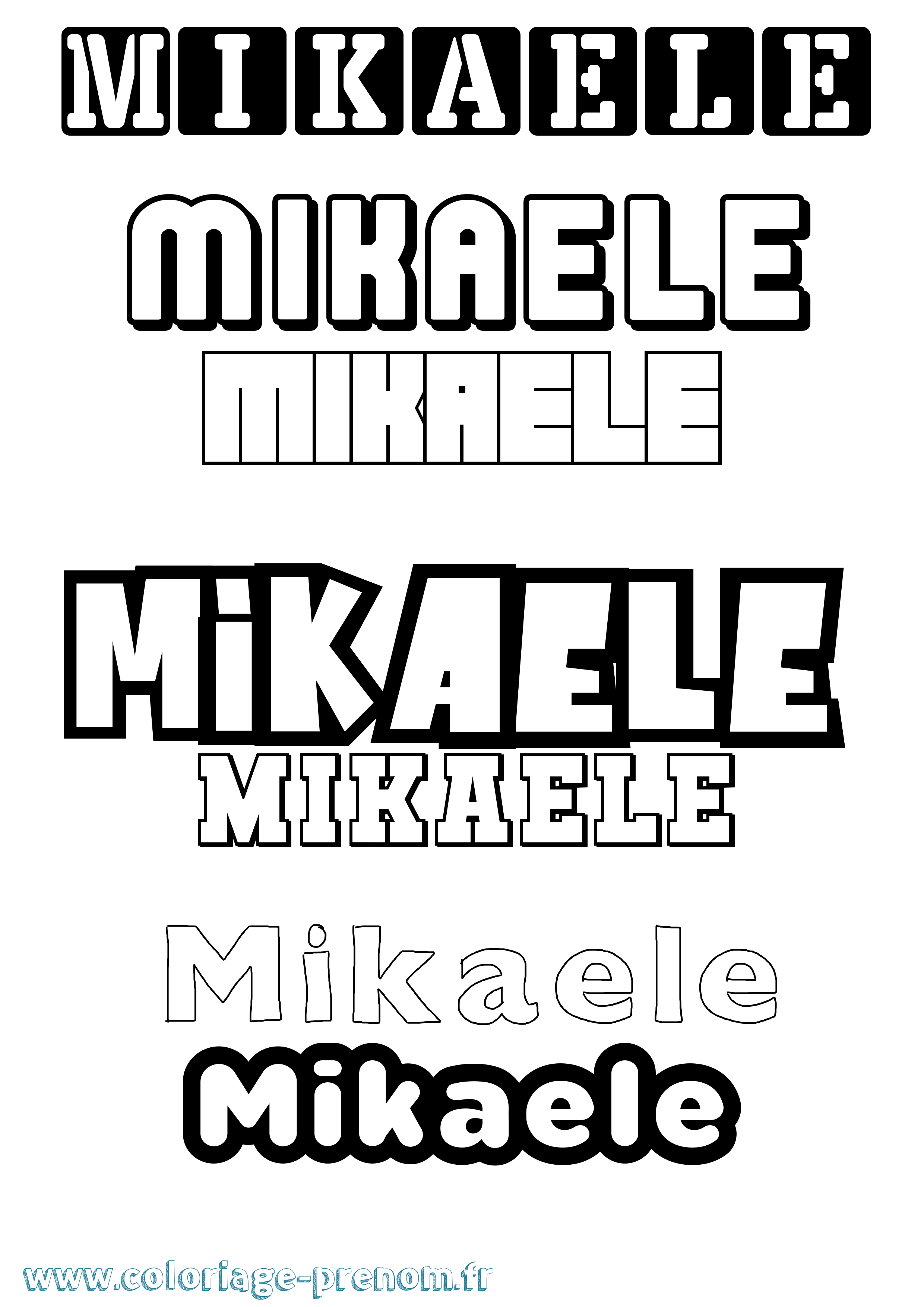Coloriage Mikaele Simple Coloriage prénom Mikaele Simple