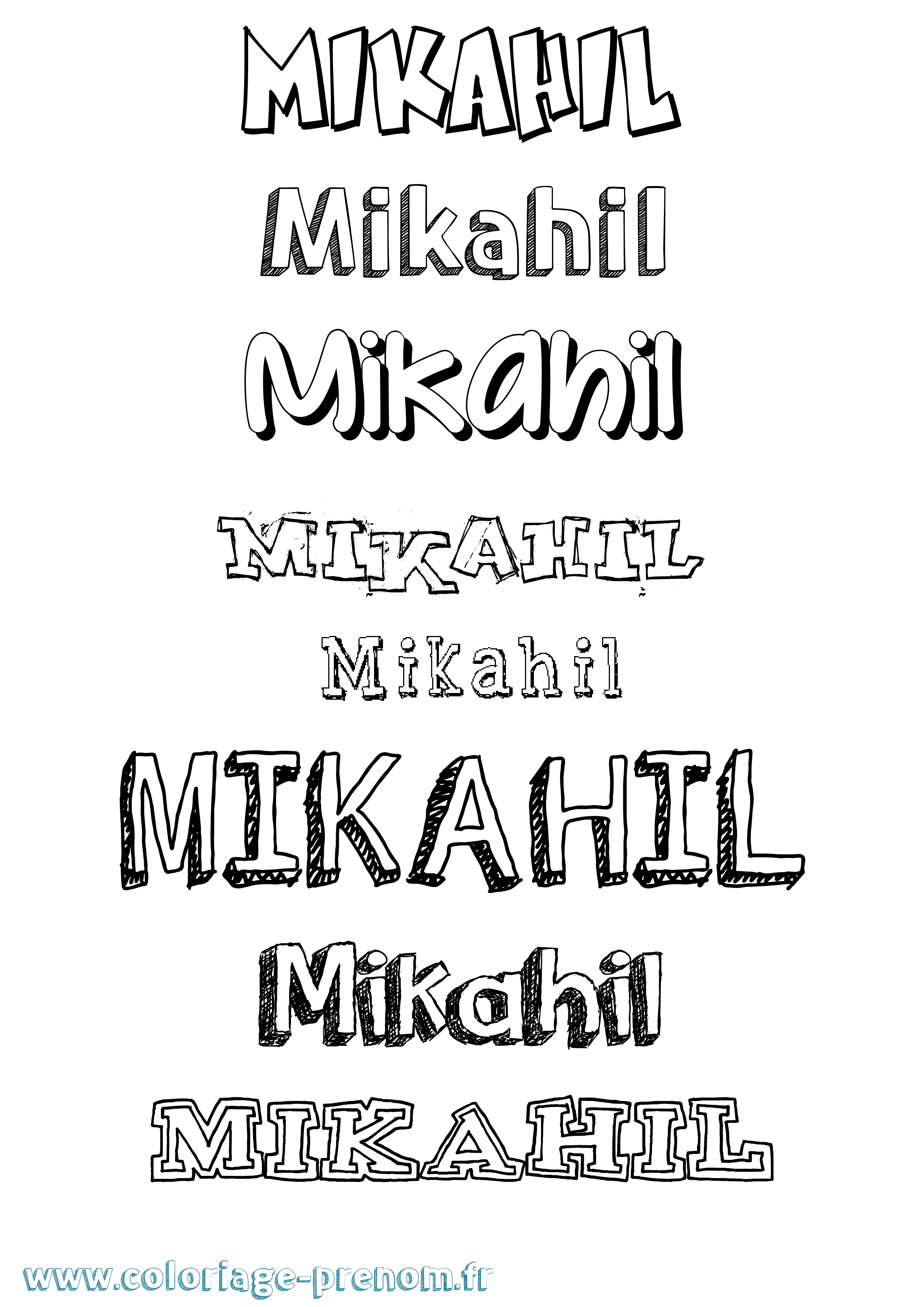 Coloriage Mikahil Dessiné Coloriage prénom Mikahil Dessiné
