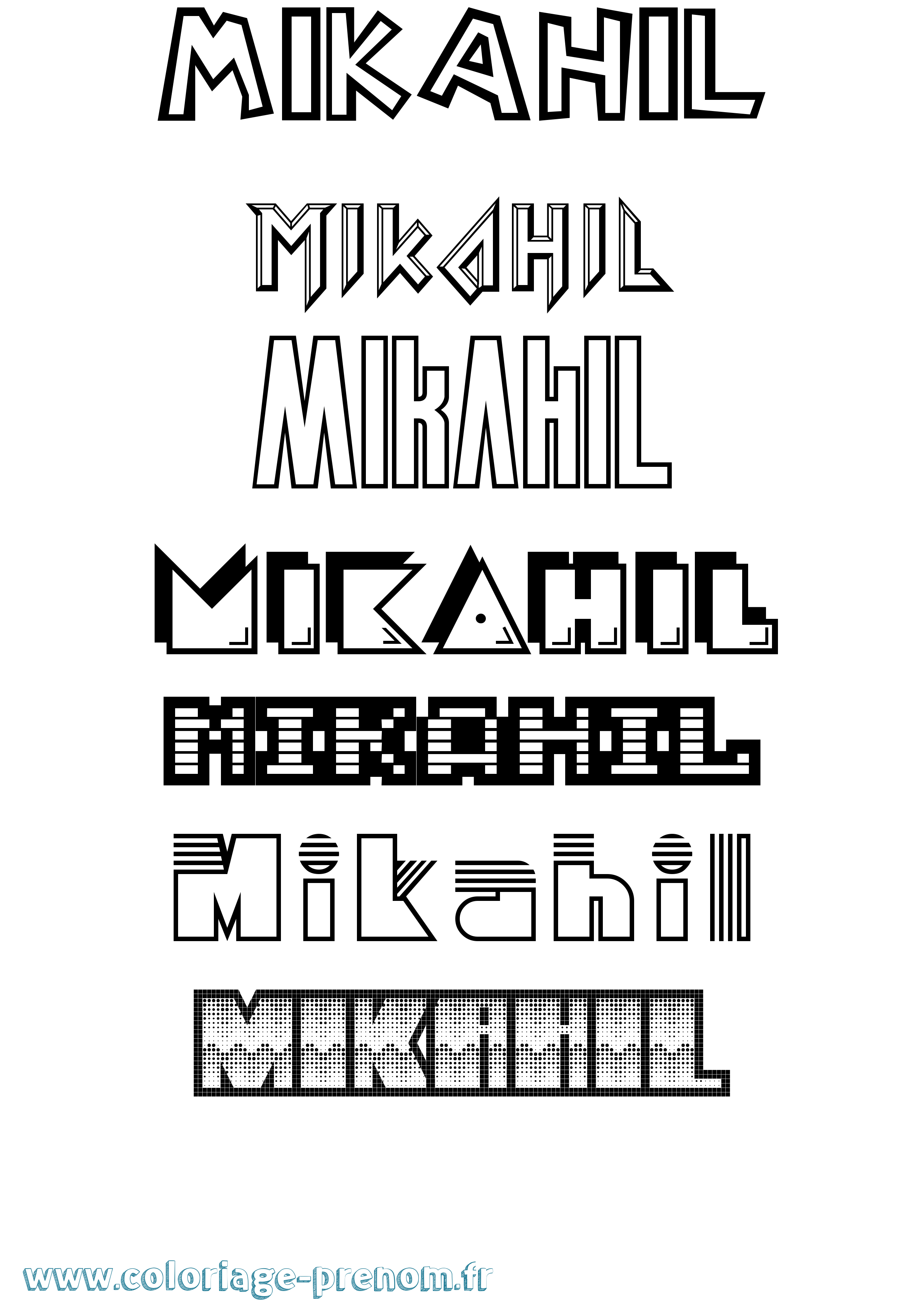 Coloriage Mikahil Jeux Vidéos Coloriage prénom Mikahil Jeux Vidéos