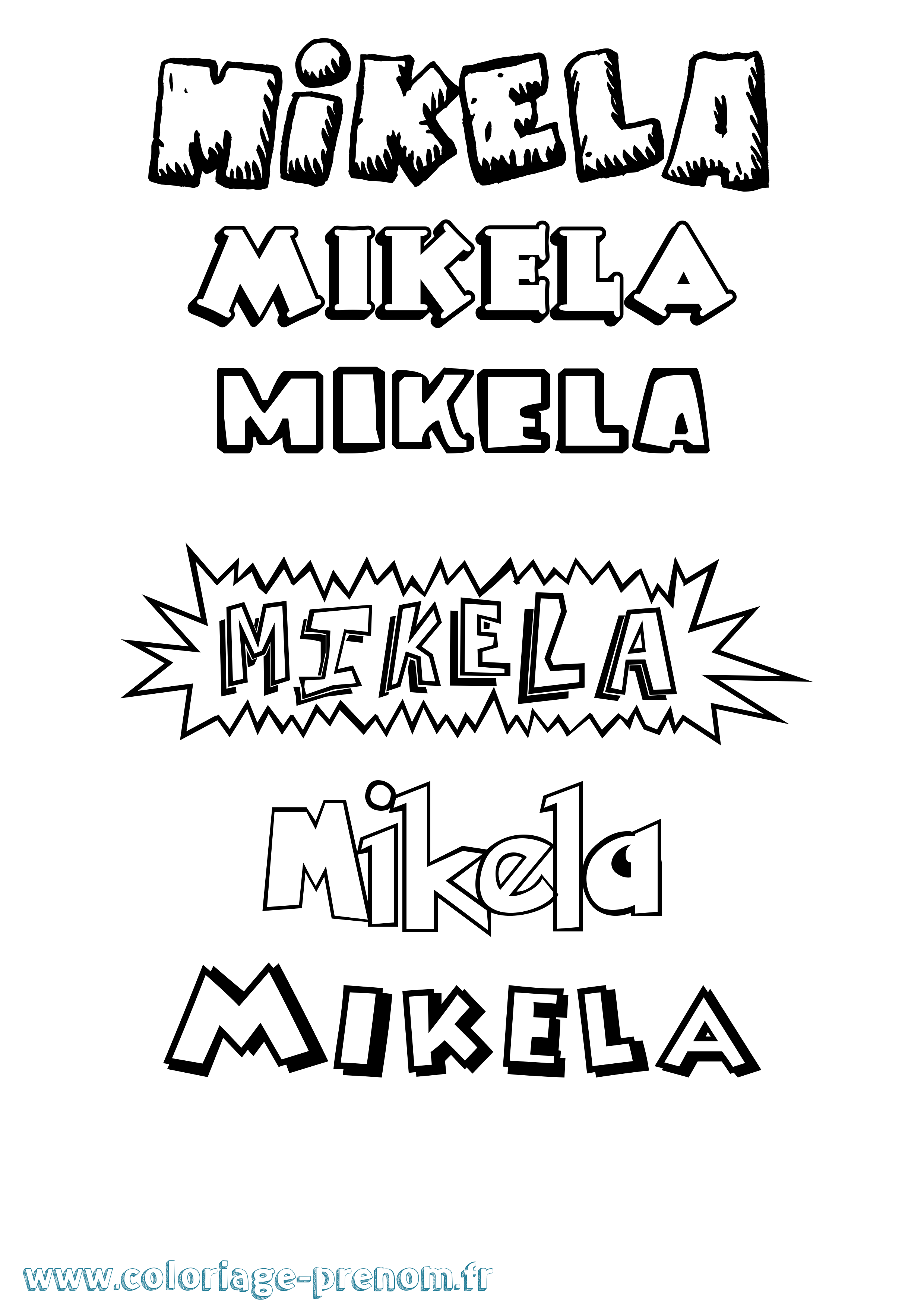 Coloriage Mikela Dessin Animé Coloriage prénom Mikela Dessin Animé