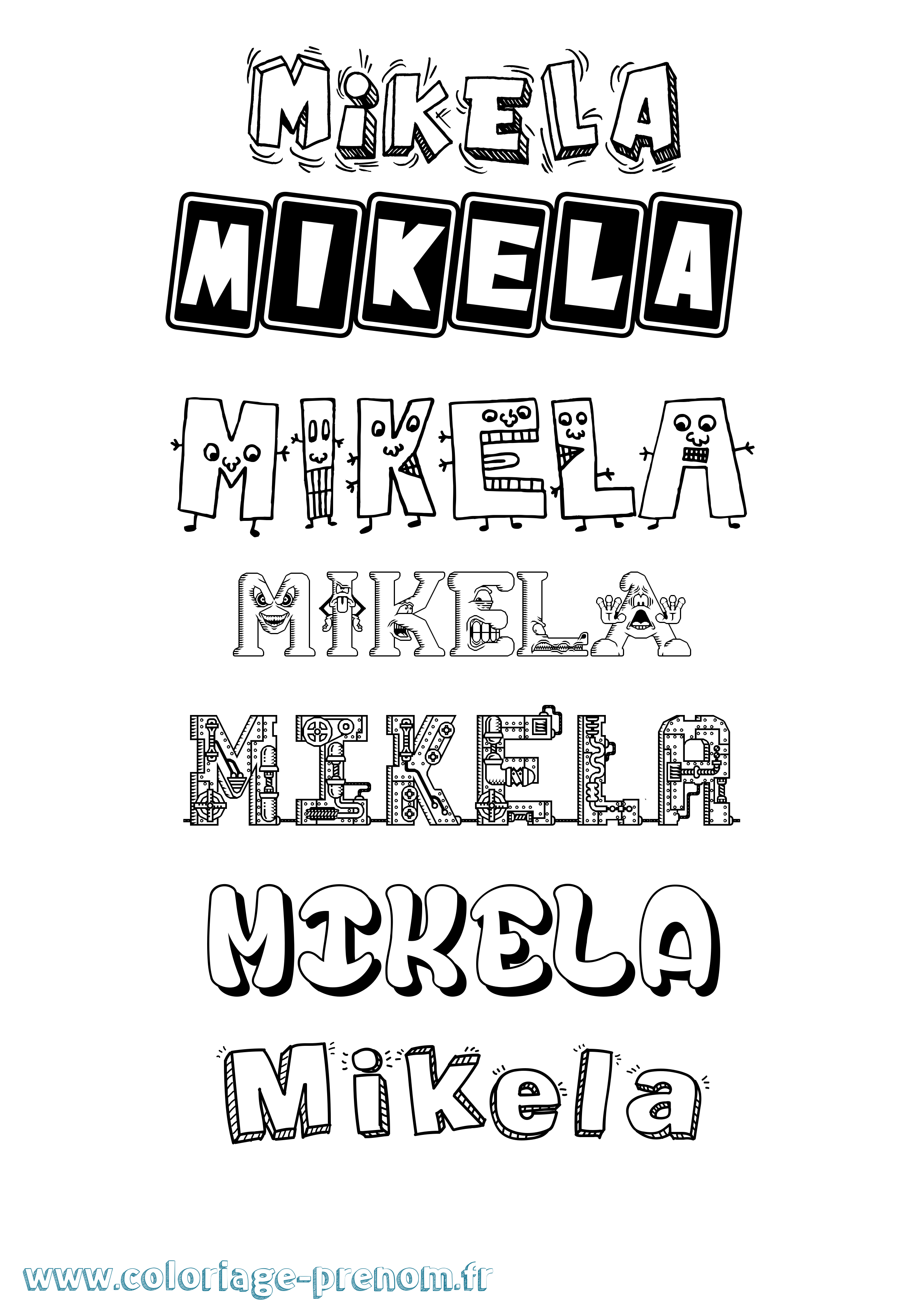 Coloriage Mikela Fun Coloriage prénom Mikela Fun