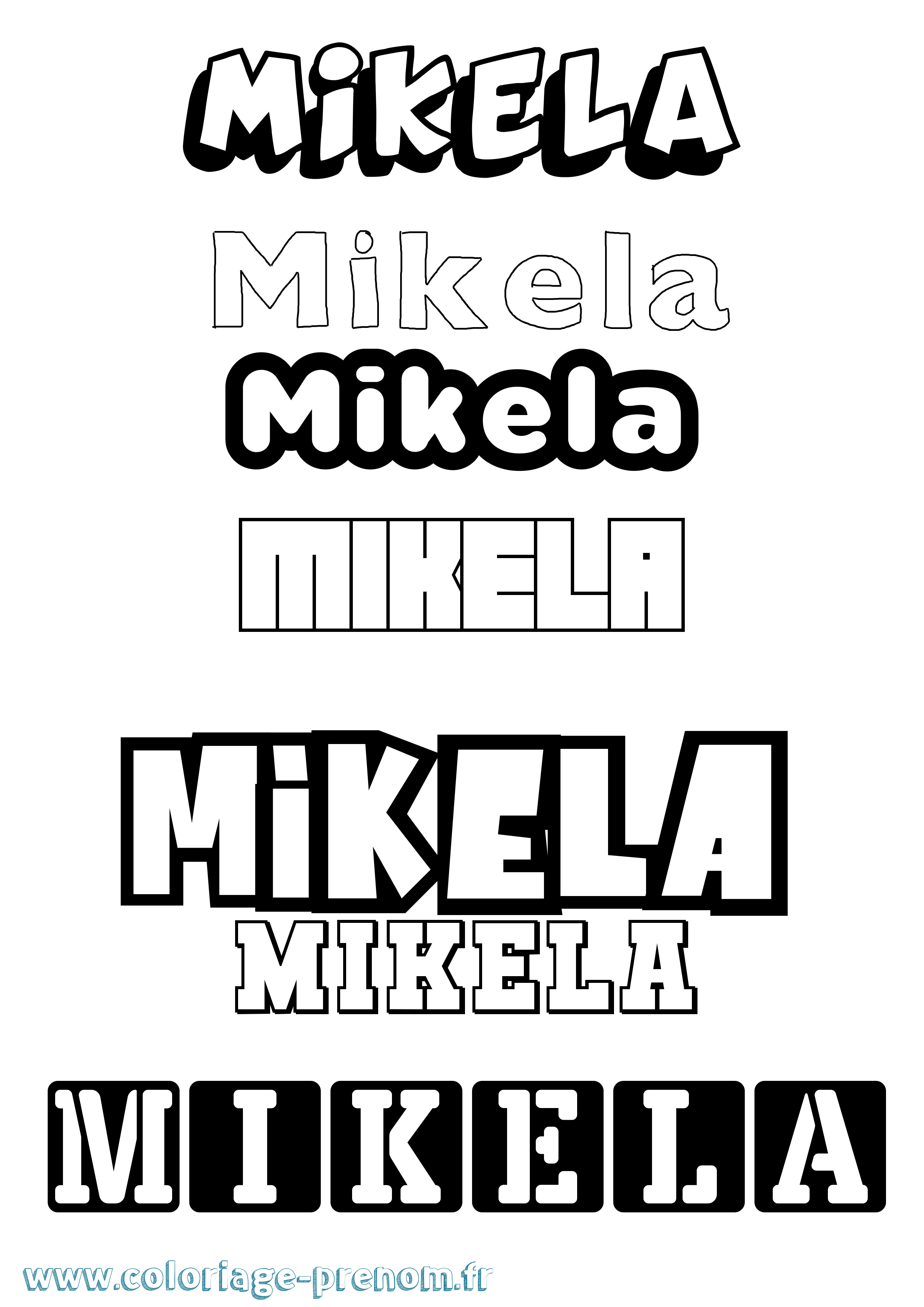 Coloriage Mikela Simple Coloriage prénom Mikela Simple
