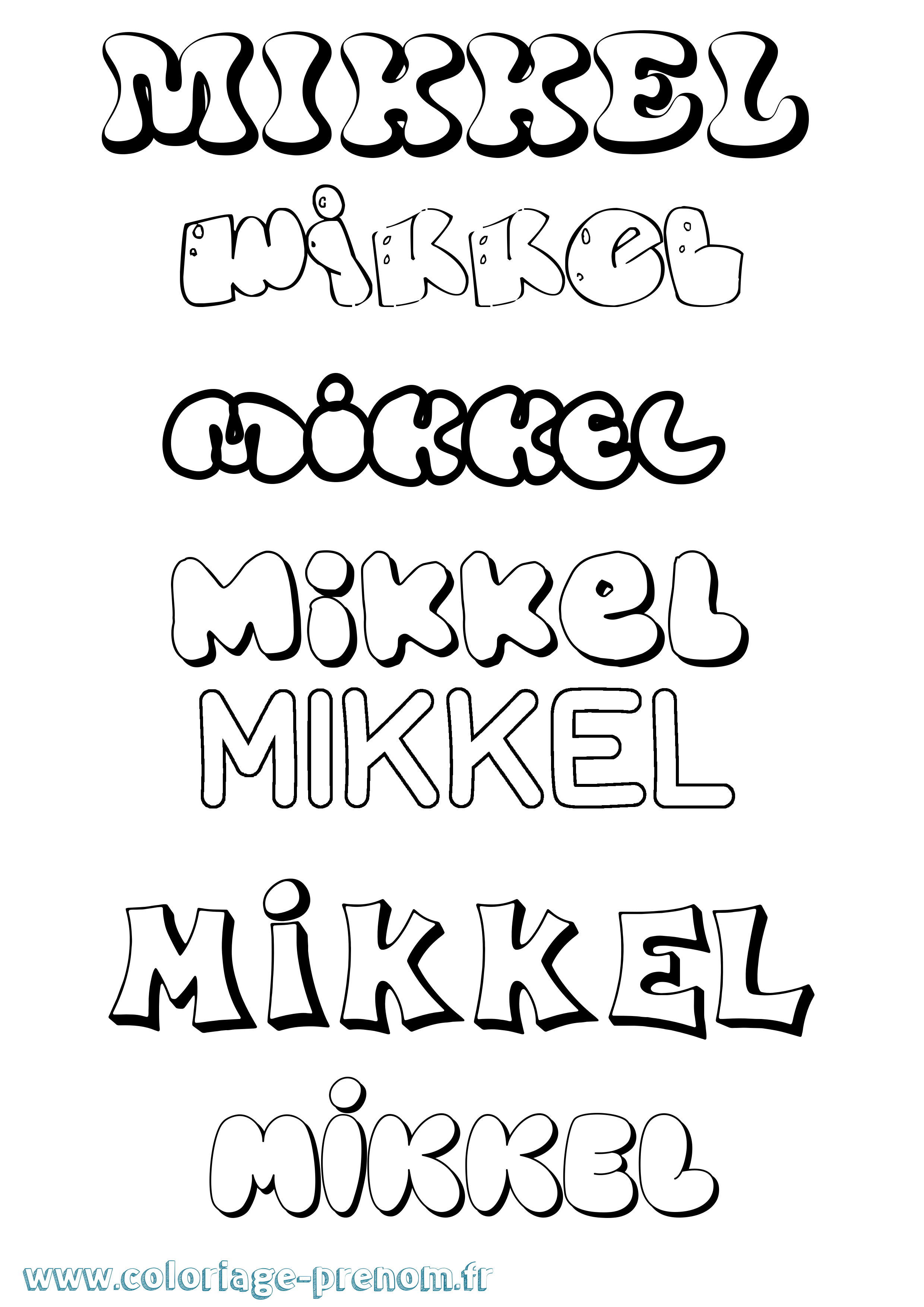 Coloriage Mikkel Bubble Coloriage prénom Mikkel Bubble