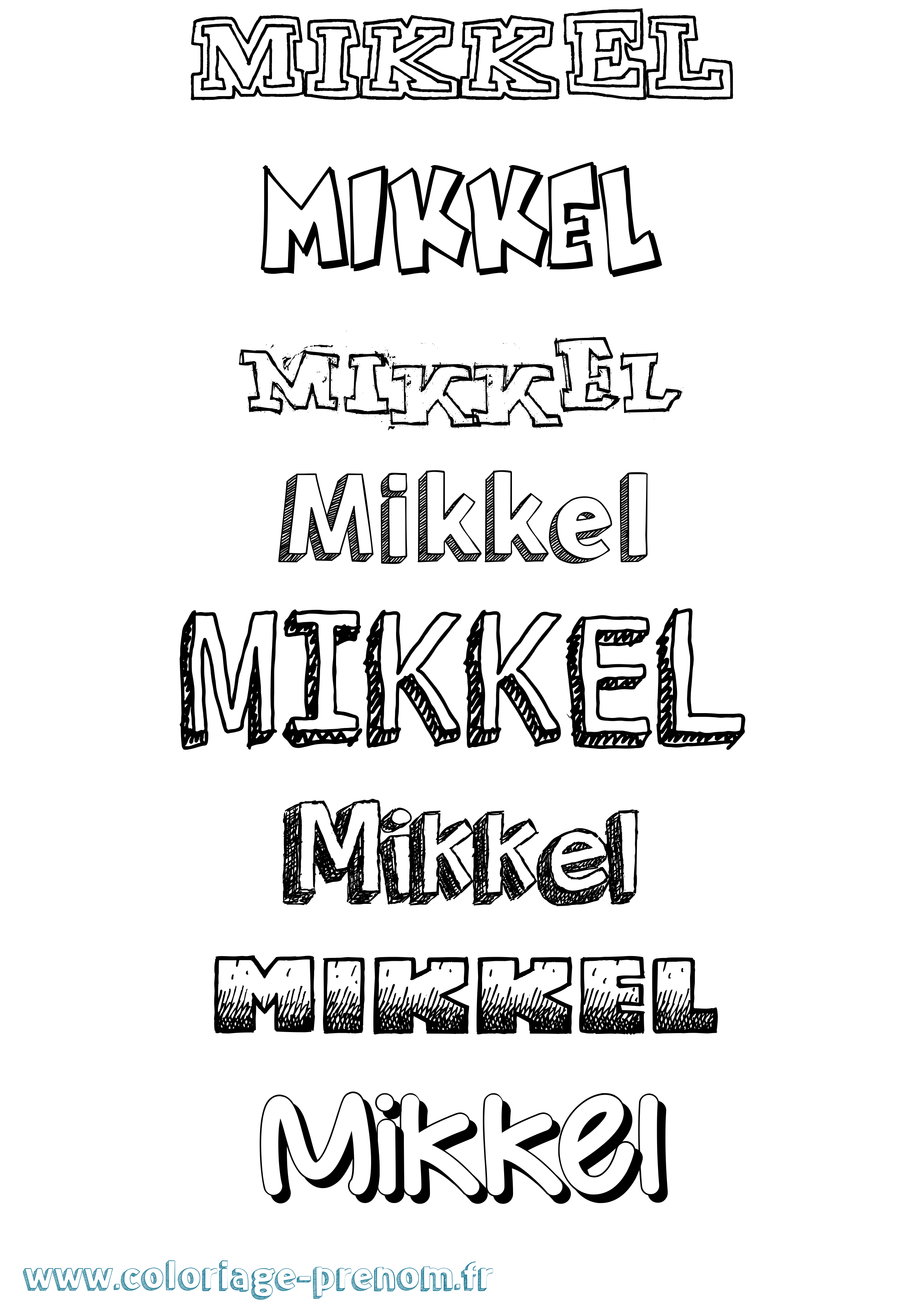 Coloriage Mikkel Dessiné Coloriage prénom Mikkel Dessiné