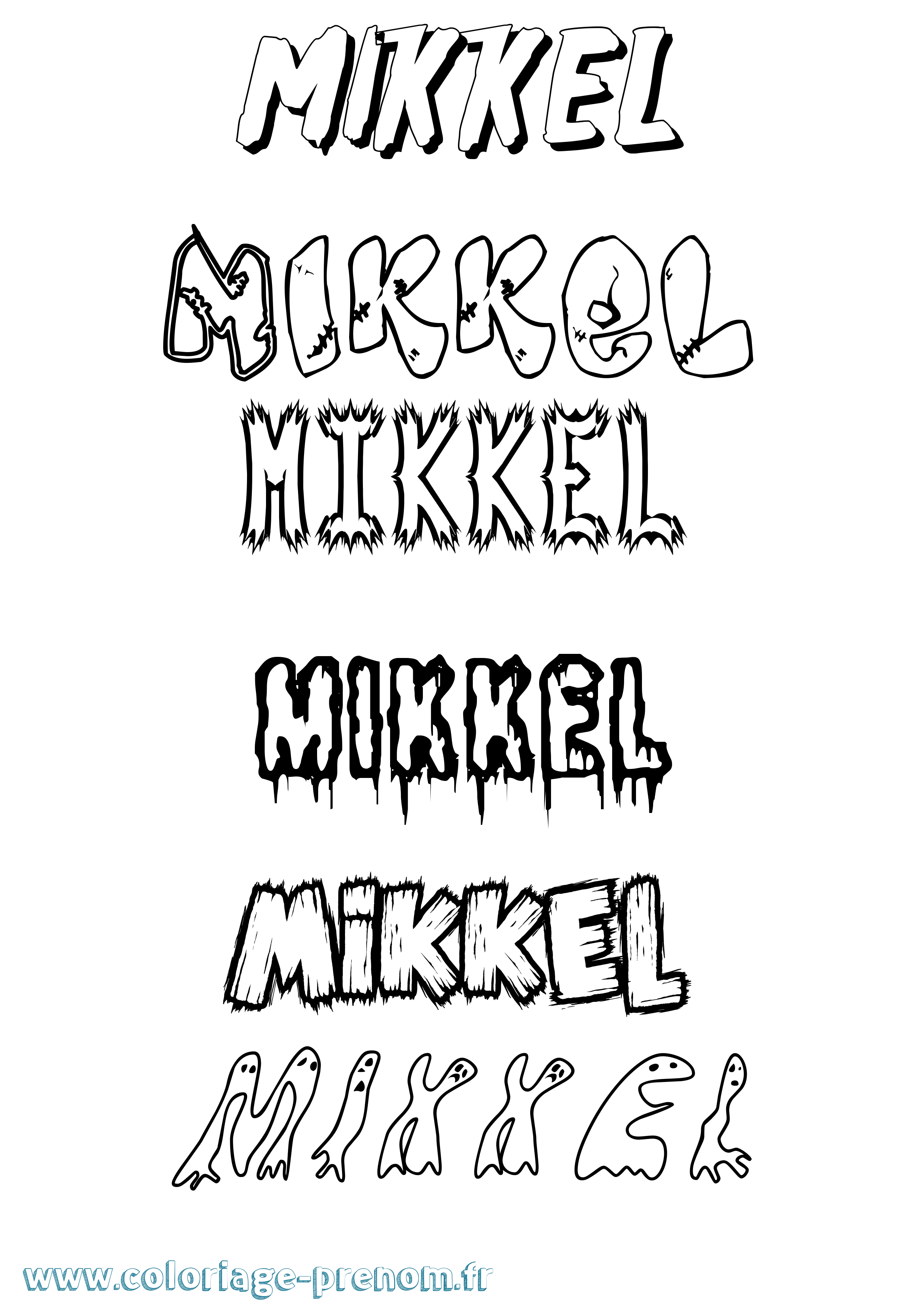 Coloriage Mikkel Frisson Coloriage prénom Mikkel Frisson