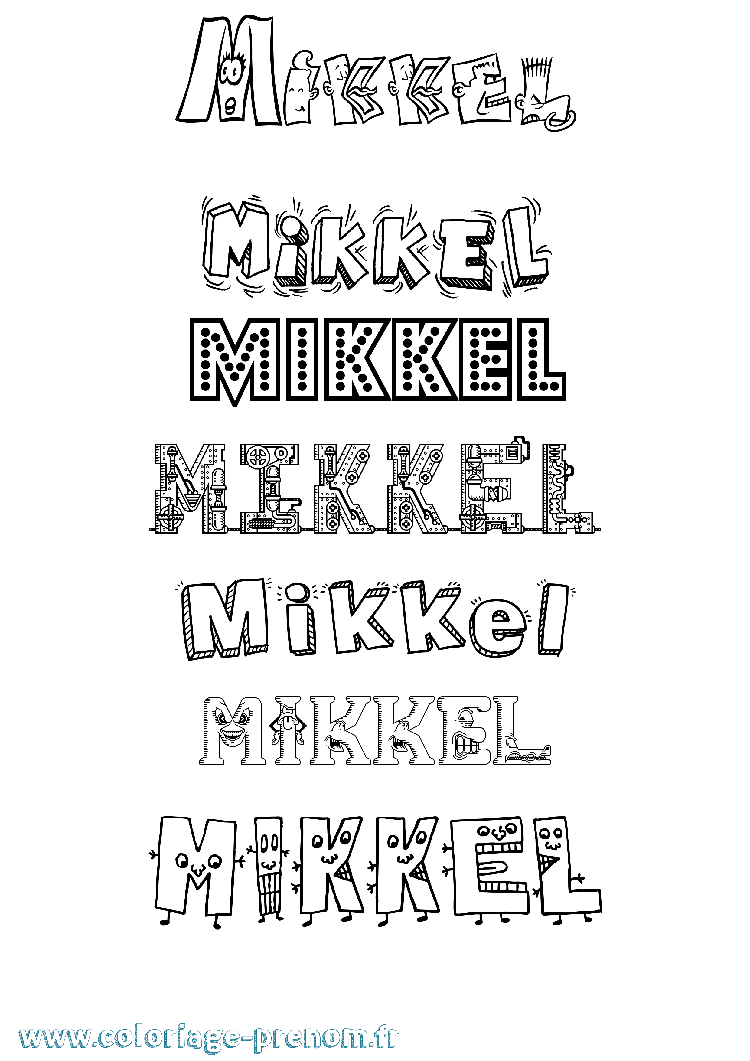 Coloriage Mikkel Fun Coloriage prénom Mikkel Fun